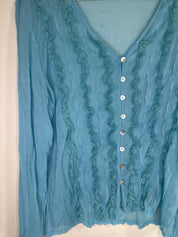 Sheer Aqua Button Up | 12