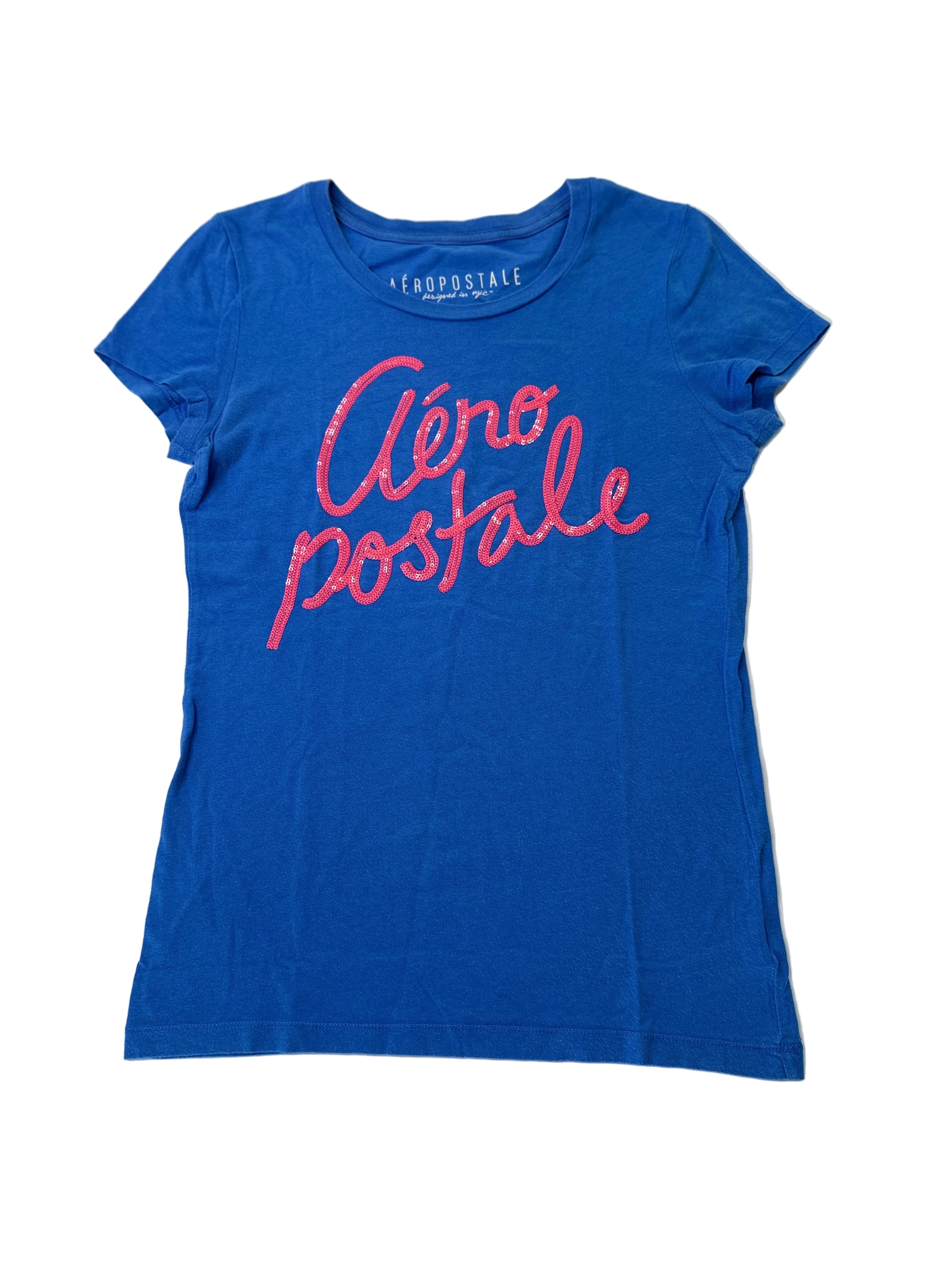 Aeropostale | Blue & Pink Sequin Top | S