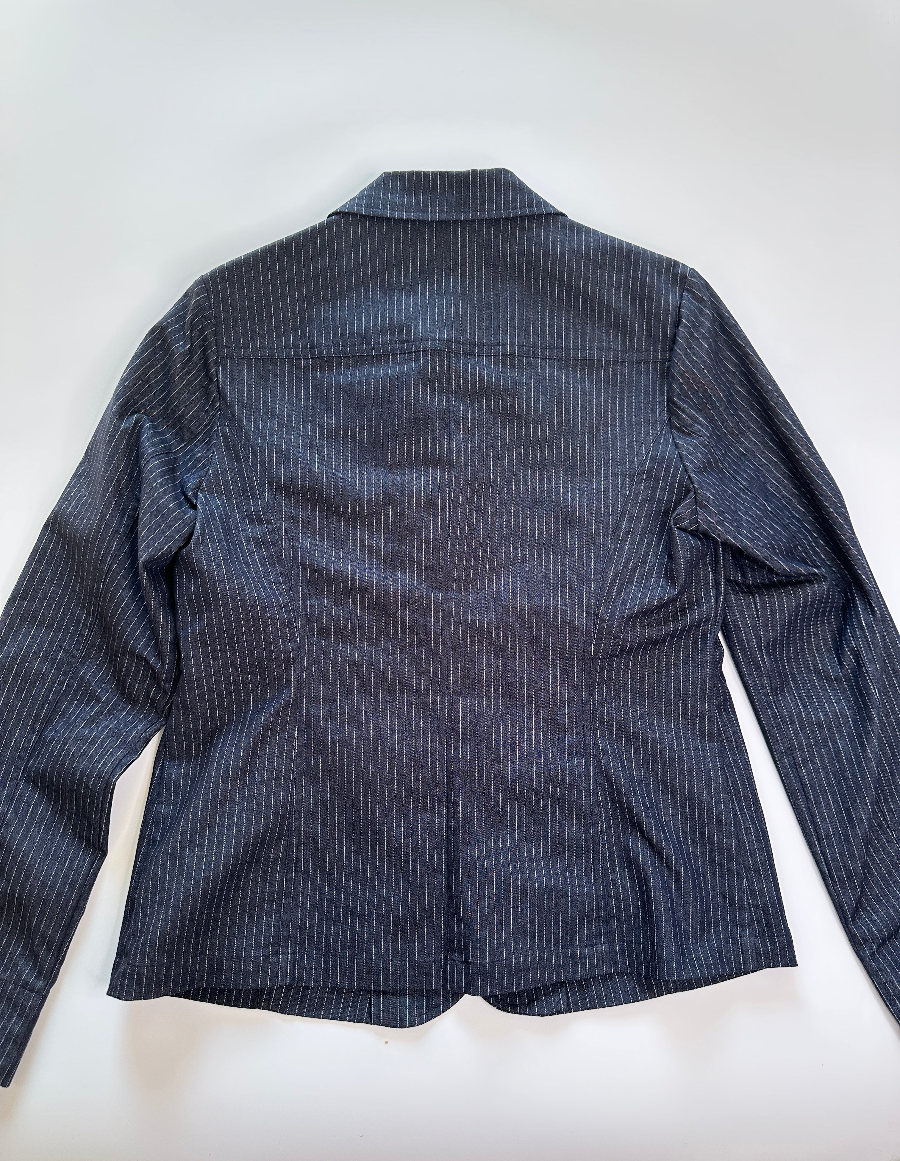 Glassons Y2K Stretch Pinstripe Denim Jacket | 14