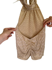 SPICE RITCHE | GOLD SPARKLE COWL NECK TANK | 8