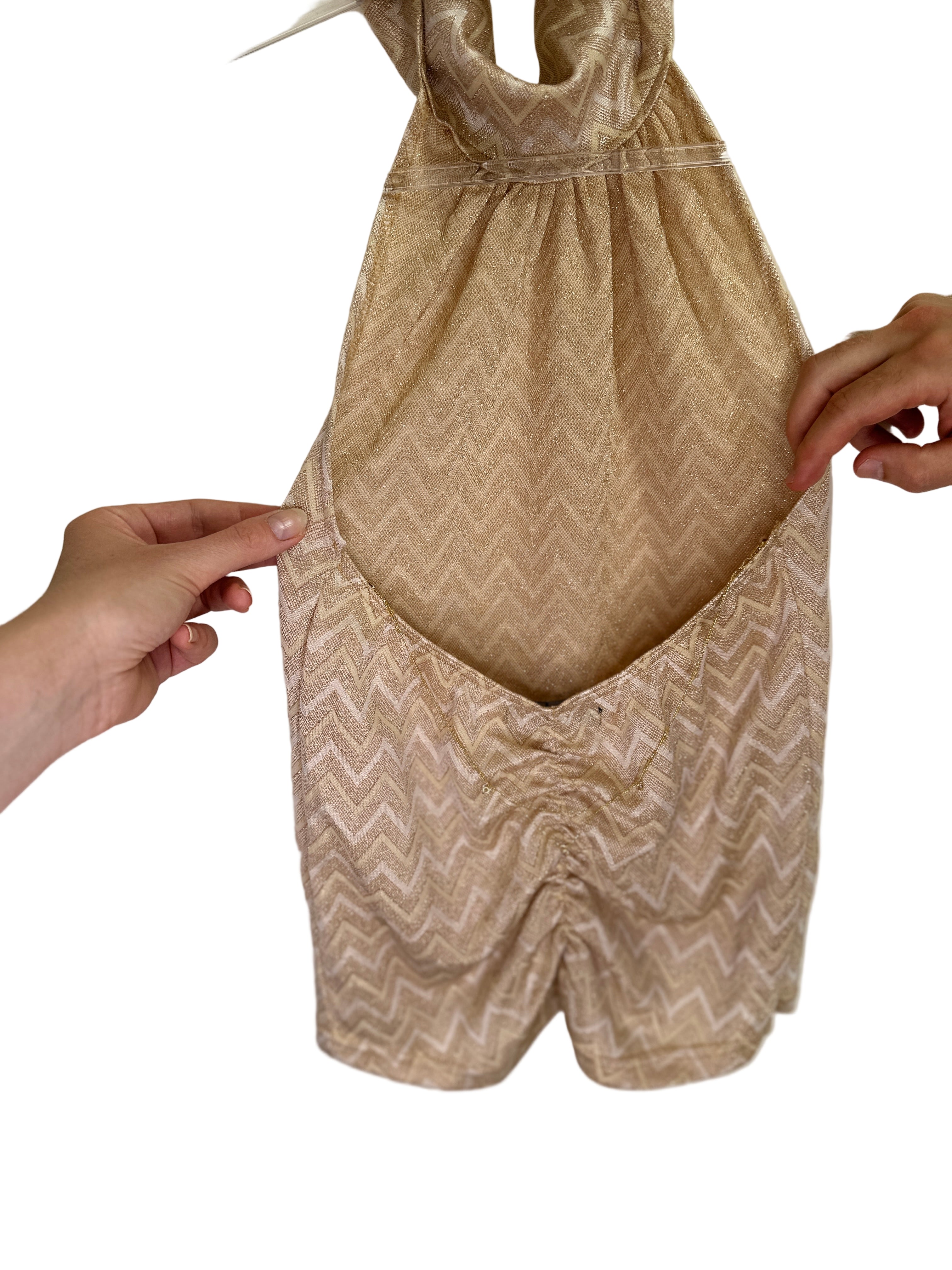 SPICE RITCHE | GOLD SPARKLE COWL NECK TANK | 8
