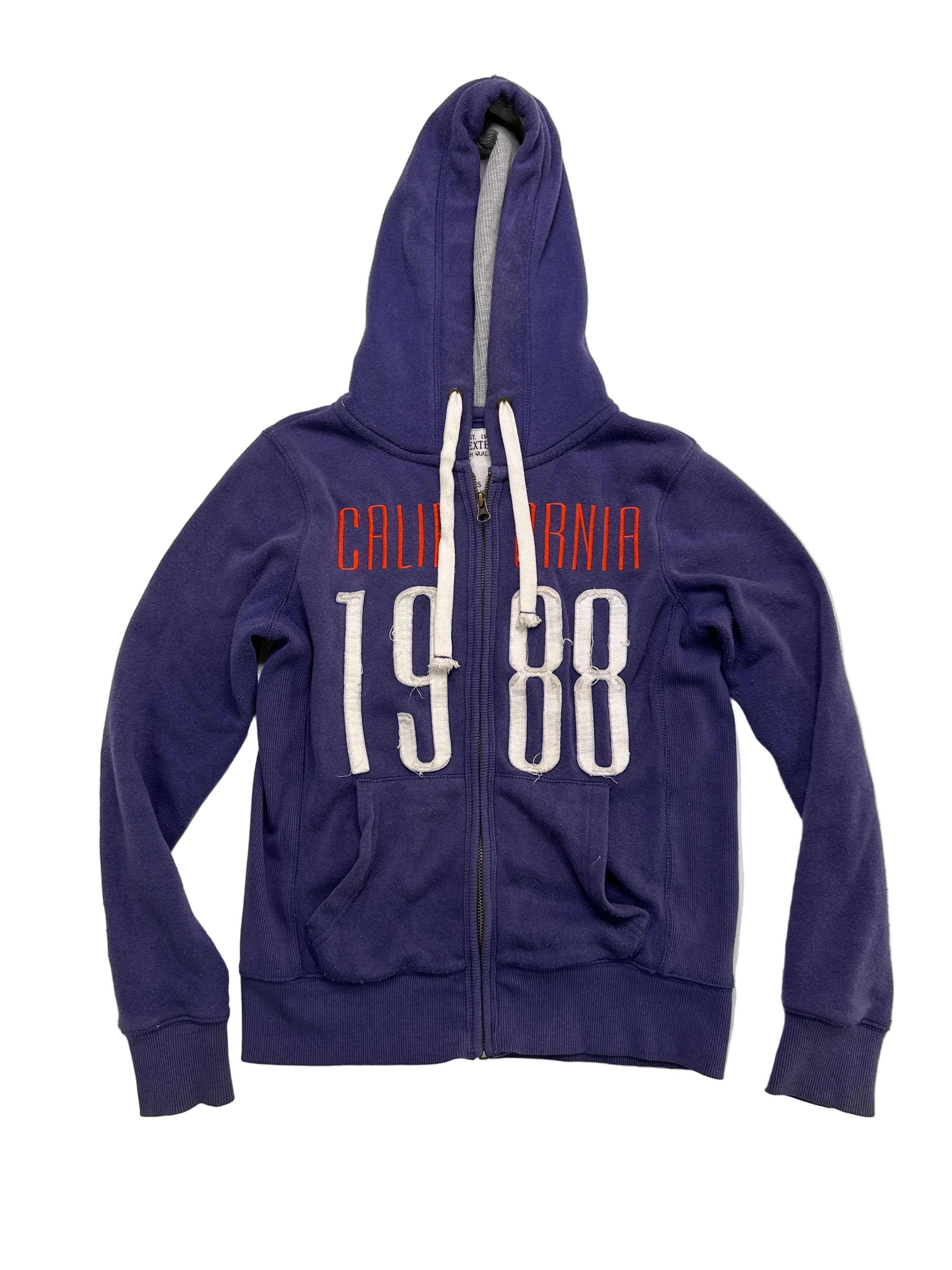 In Extenso | California 1988 Navy Full Zipper Hoodie | S