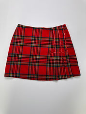 Morgan De Toi | Wool Blend Tartin Red Sequin Skirt 10