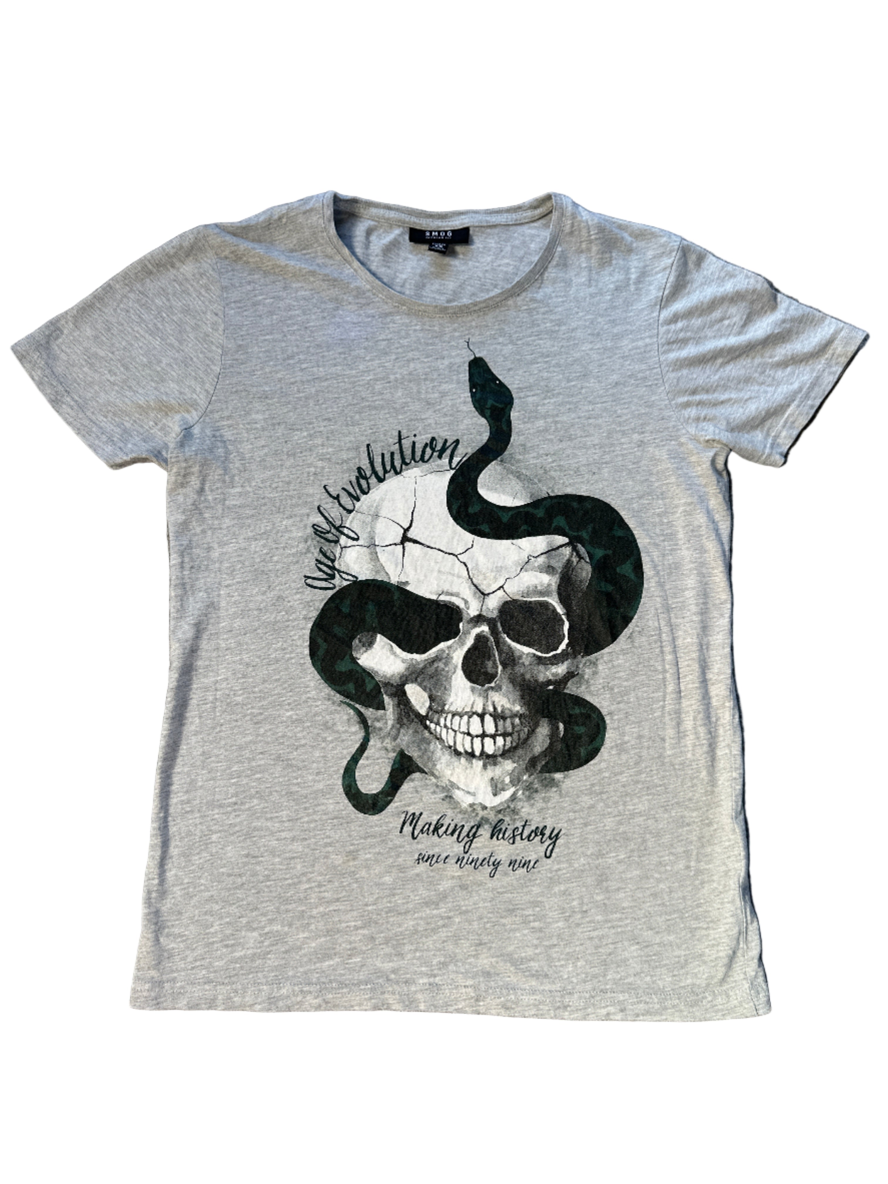 SMOG Grey Skull Tee | XS