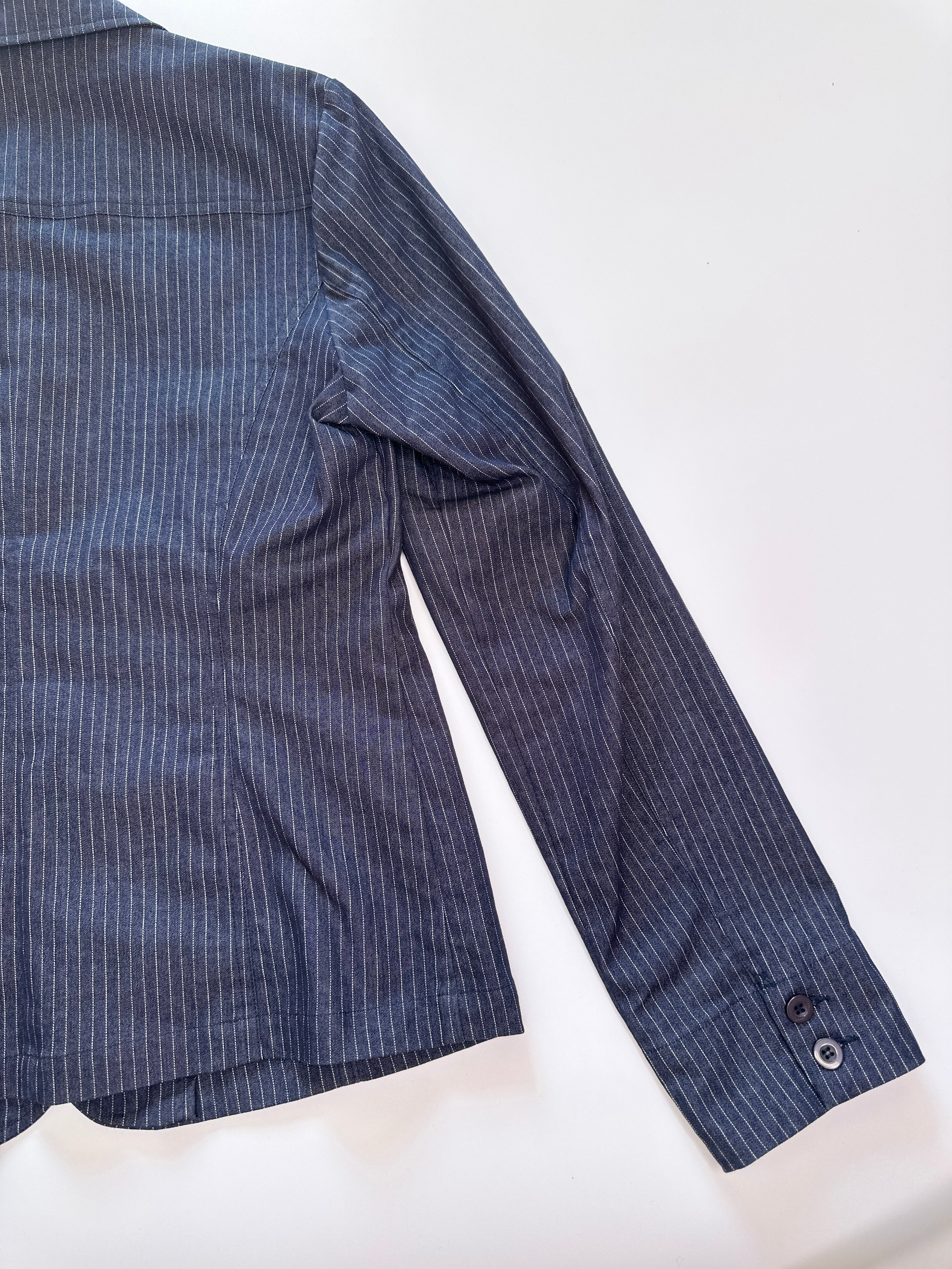 Glassons Y2K Stretch Pinstripe Denim Jacket | 14