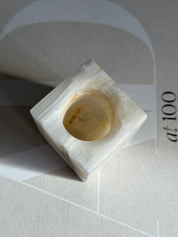 Prism White & Amber Onyx Candle Holder - Medium