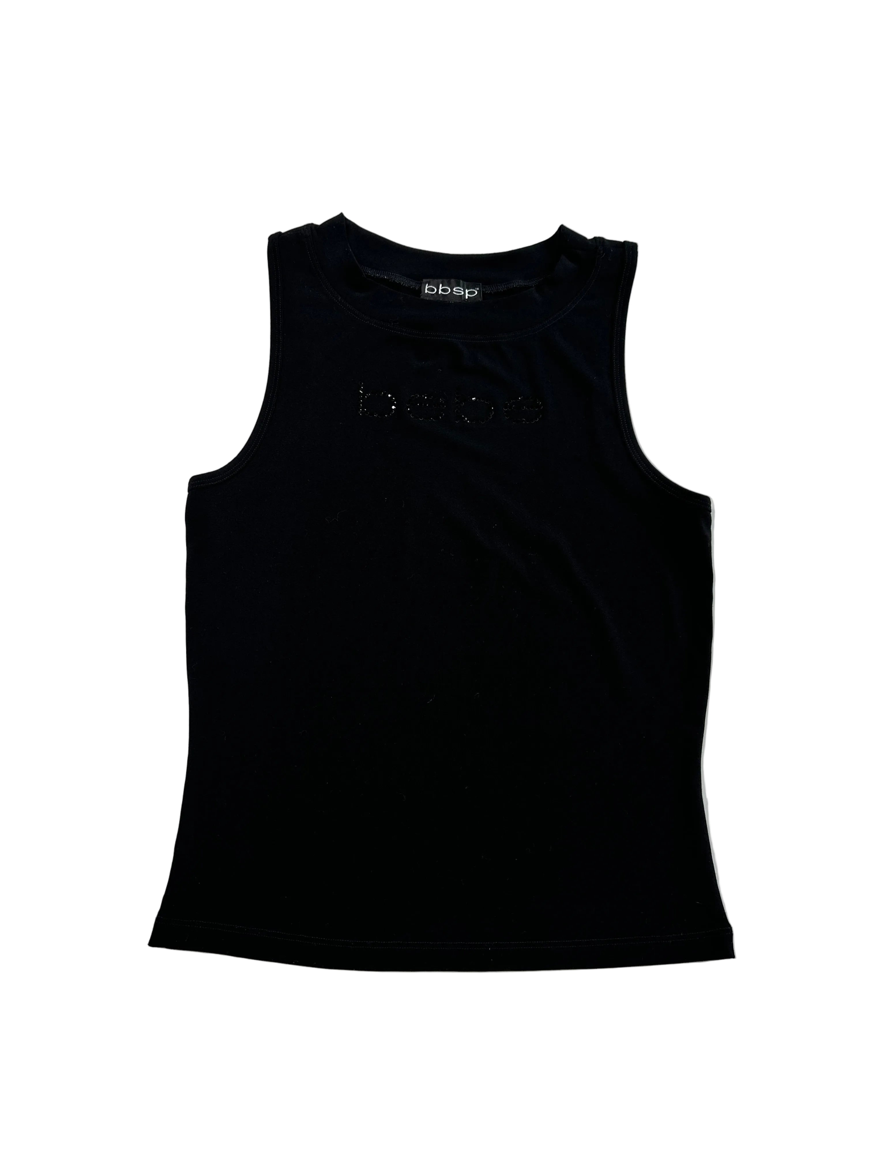 BEBE | Black Rhinestone Tank Top | M