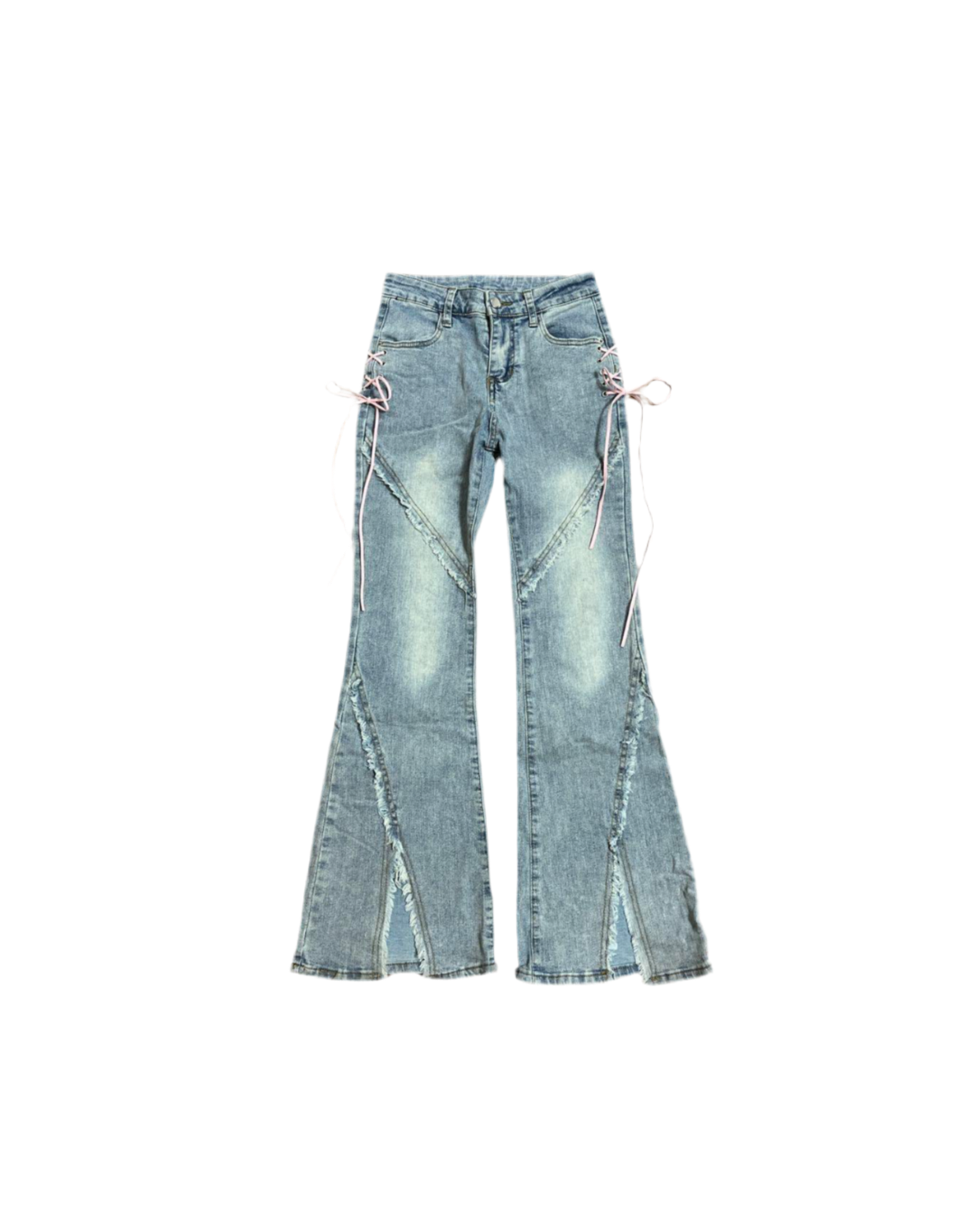 Y2K Flared Denim Lace Up Jeans