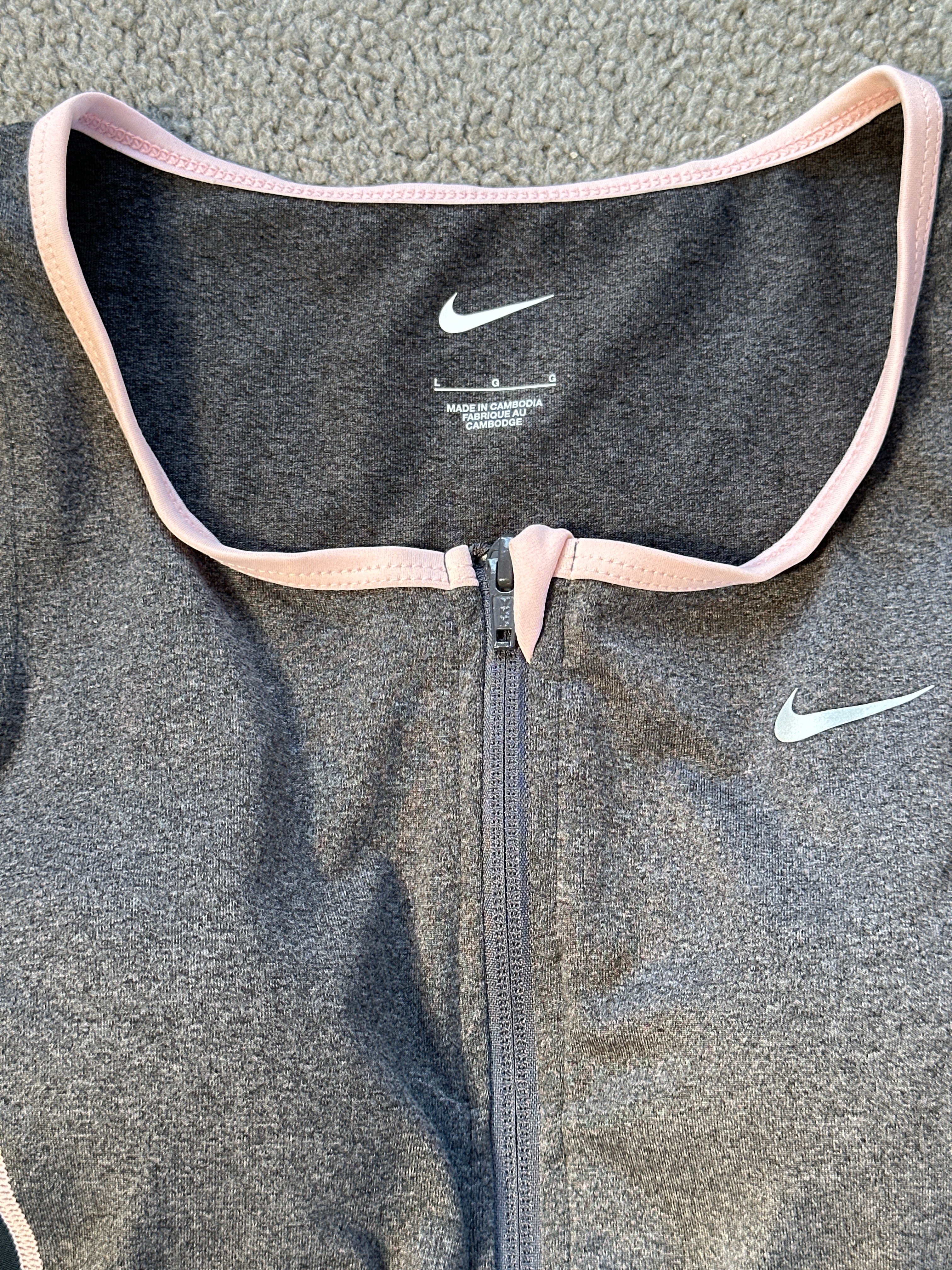 NIKE Sports Bra Zipper Crop | L