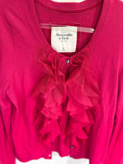 ABERCROMBIE & FITCH | Fushia Ruffle Cardigan | M