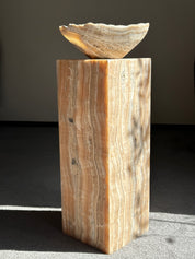 Amber Banded Plinth & Lamp