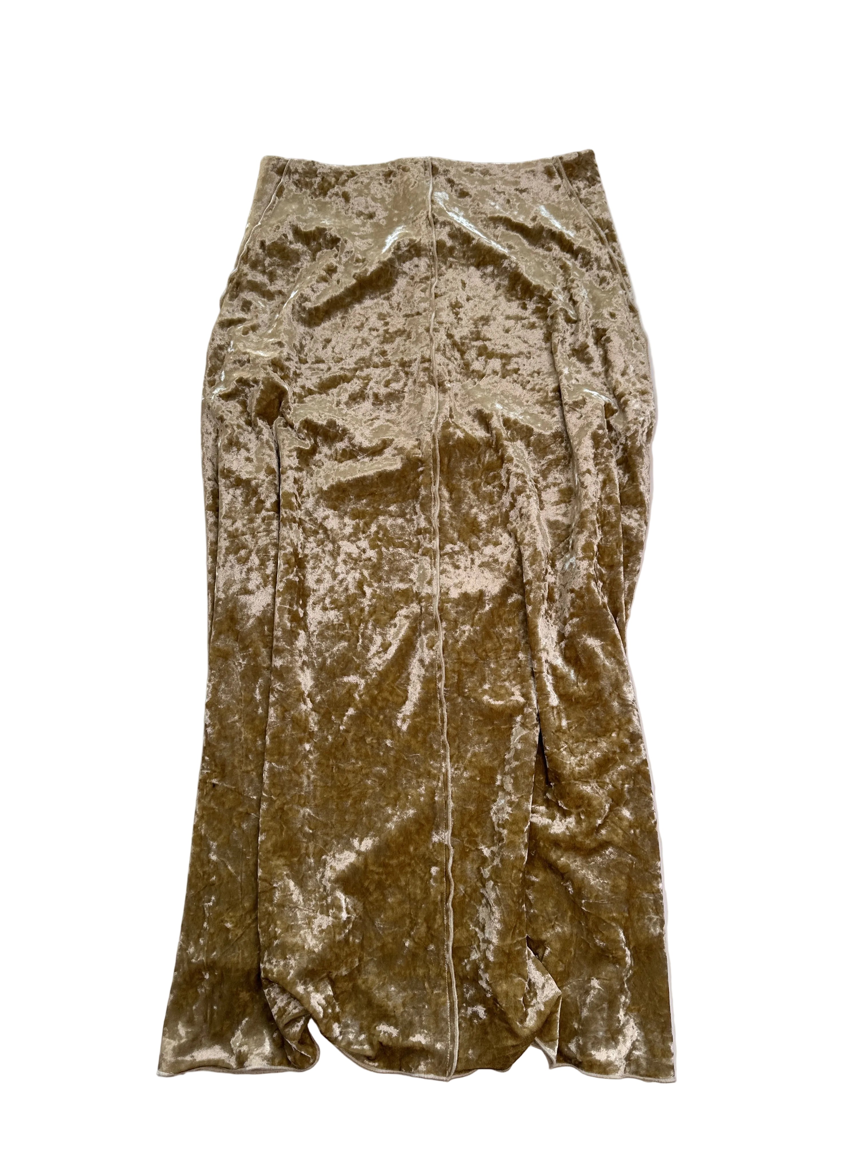 Gold Crush Velvet Skirt | 8