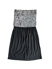 ARDEN B | Silver Sequin Tube Top | M