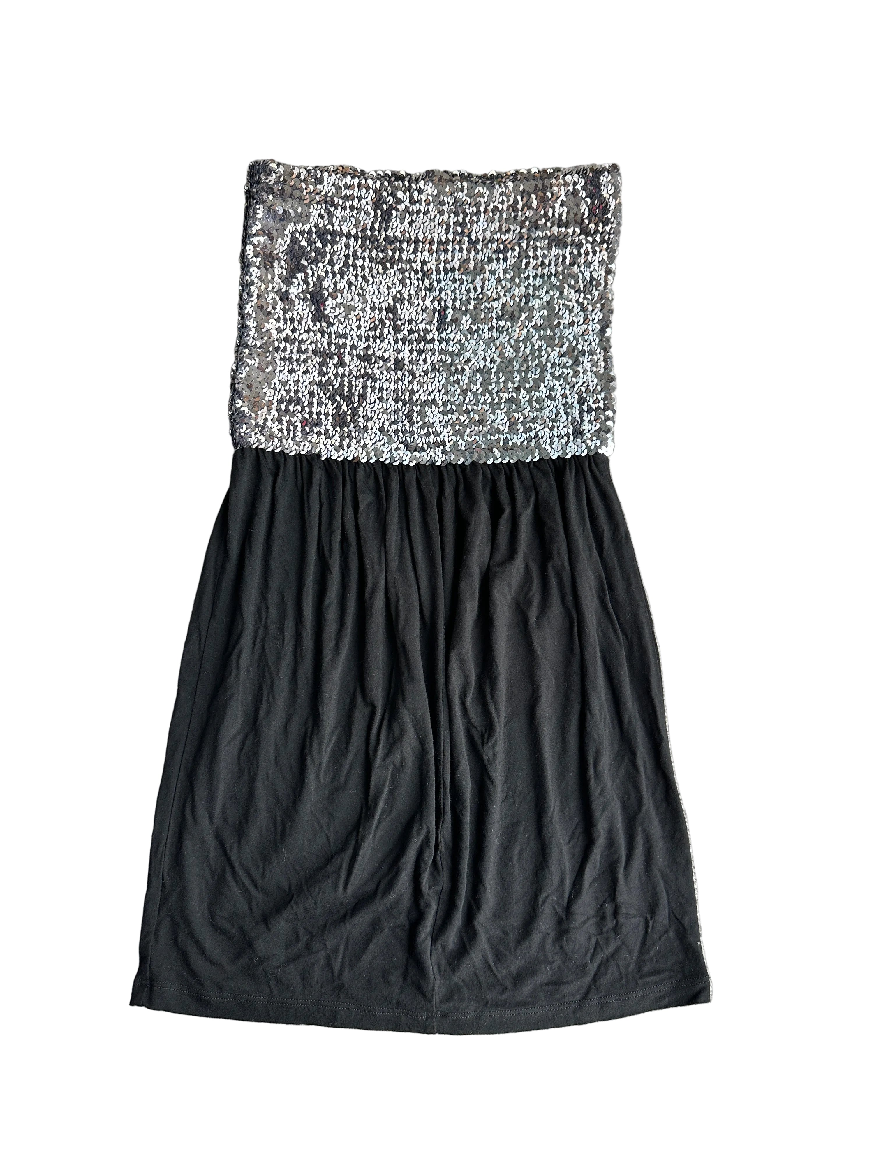 ARDEN B | Silver Sequin Tube Top | M