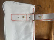 LOVCAT PARIS| Luxury Vintage White Leather Boston Bag