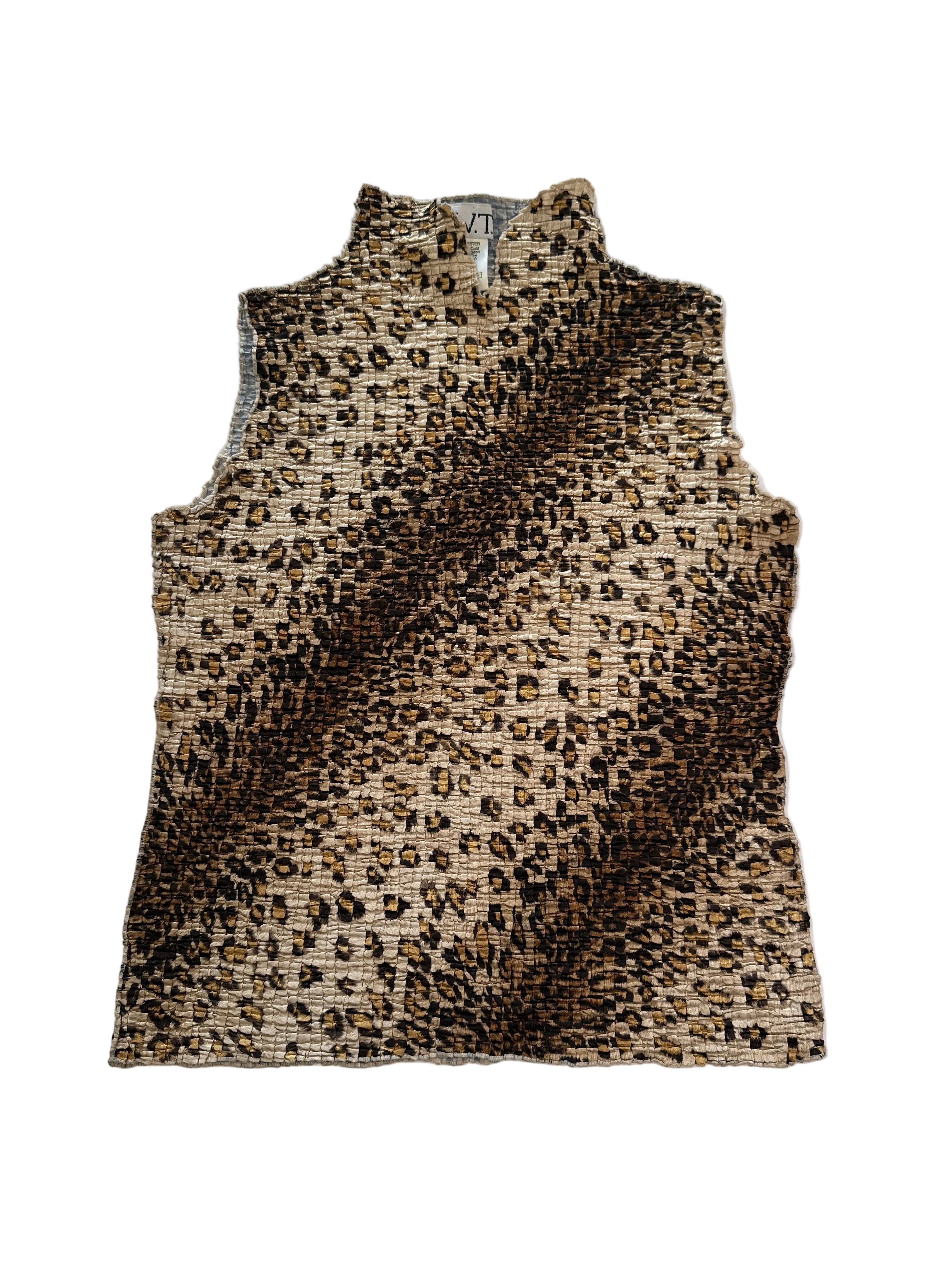 T.W.T USA | Leopard Crinkle Tank Top | 12-14