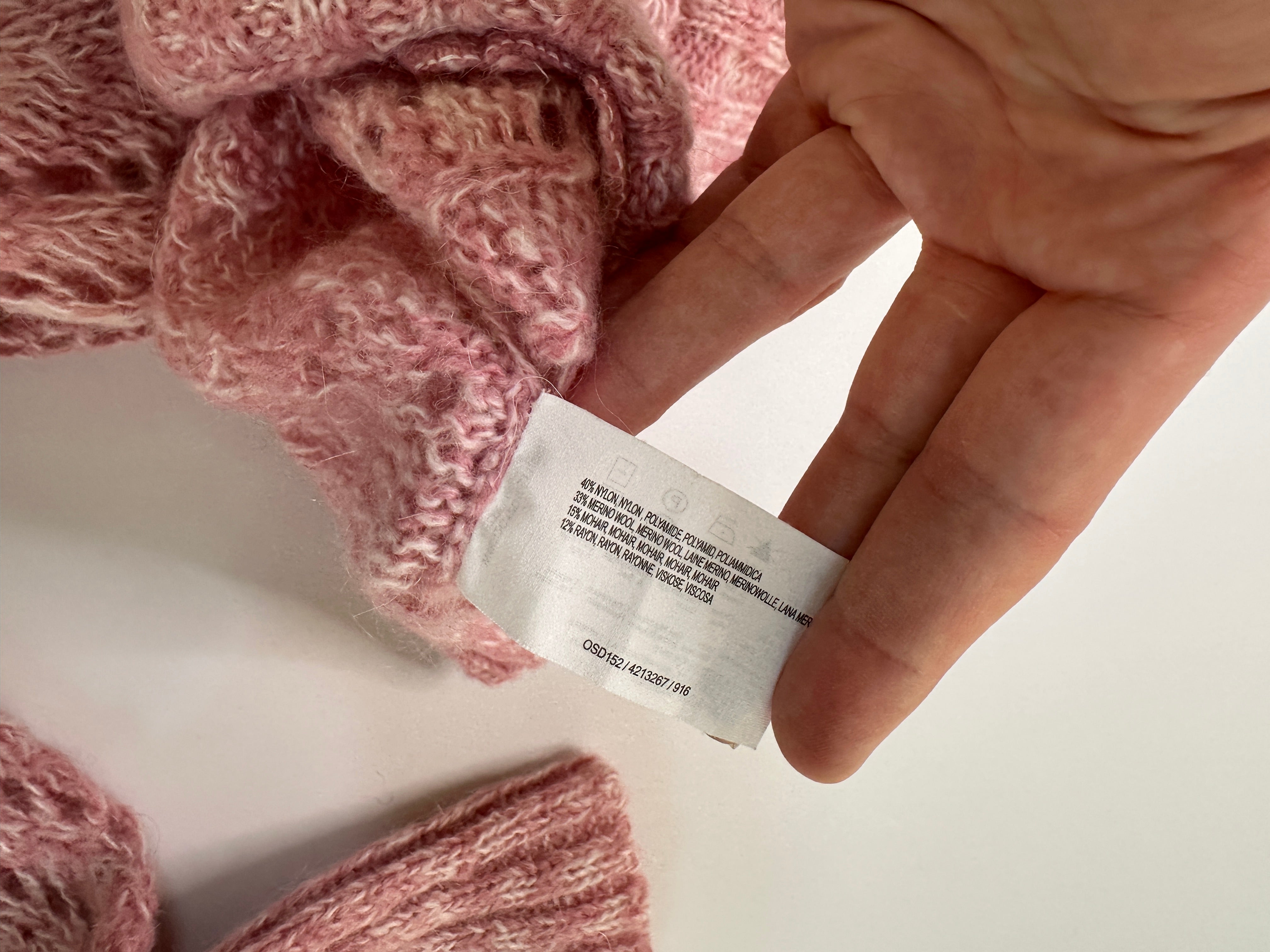 ESPRIT | Mohair & Wool V Pink neck Knit | XS