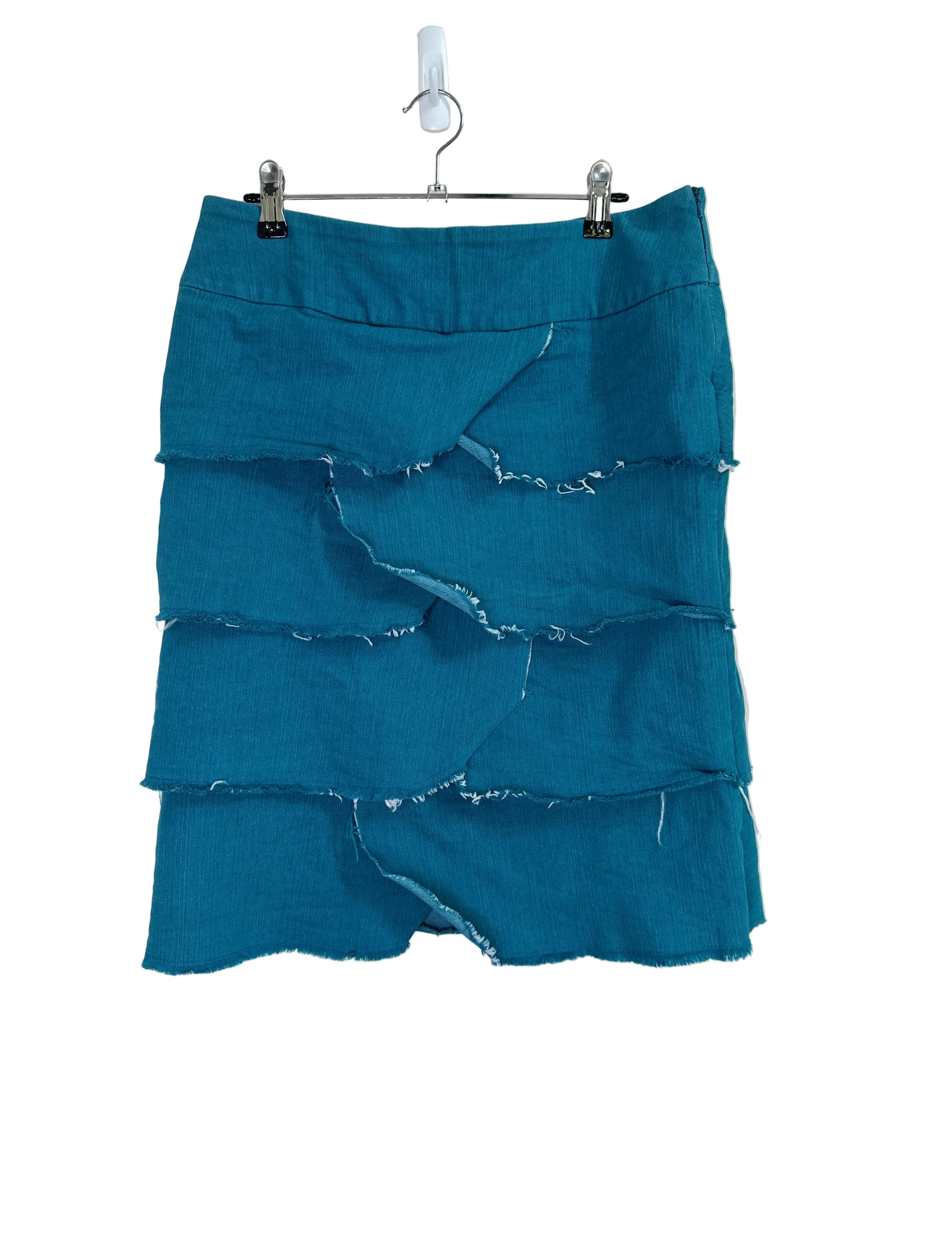 Browns | Teal Denim Layered Skirt | 10