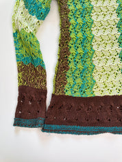 Green & Brown Knit Pullover | 8