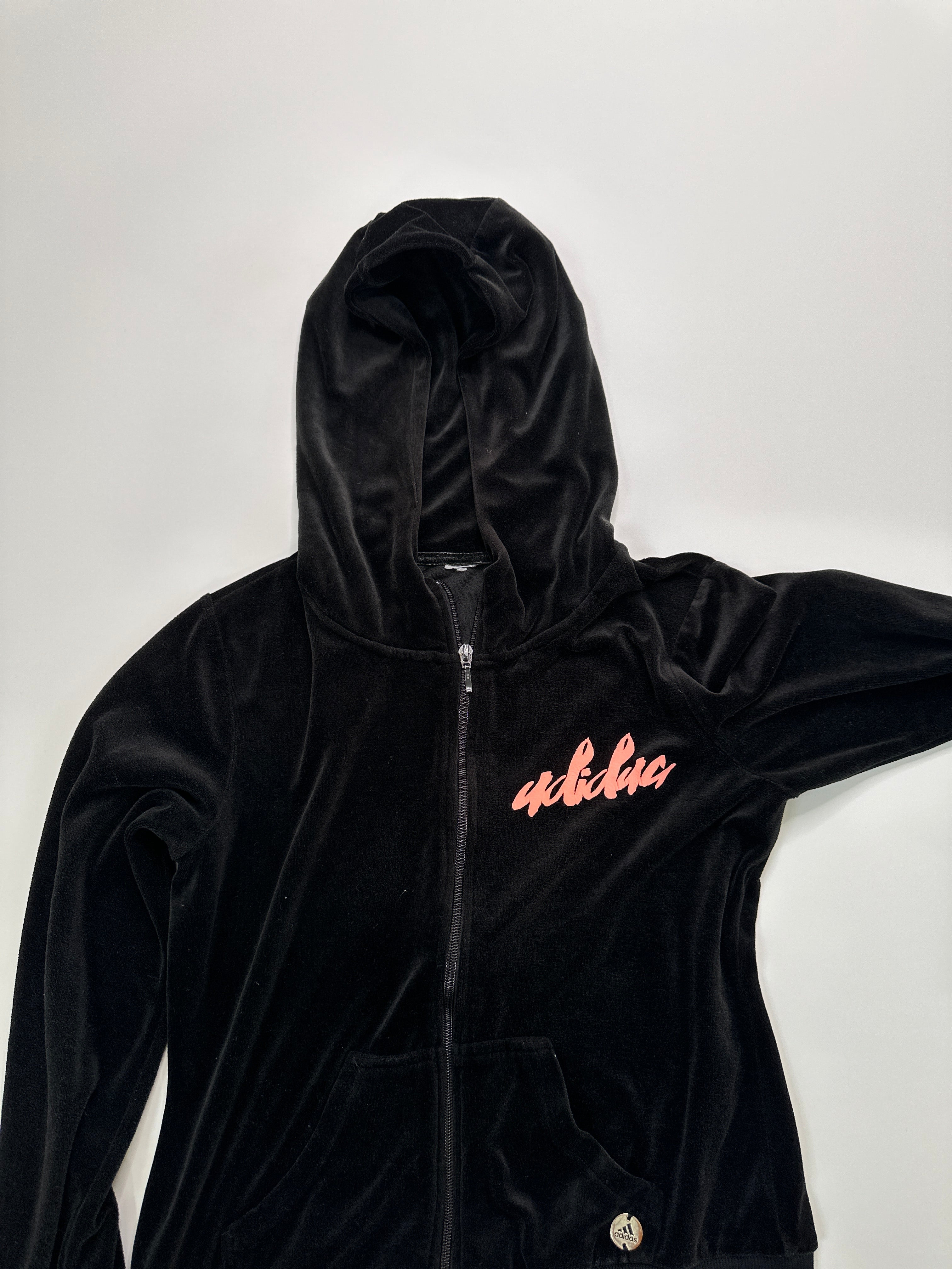 Adidas Black Velour Full Zip Hoodie | 8