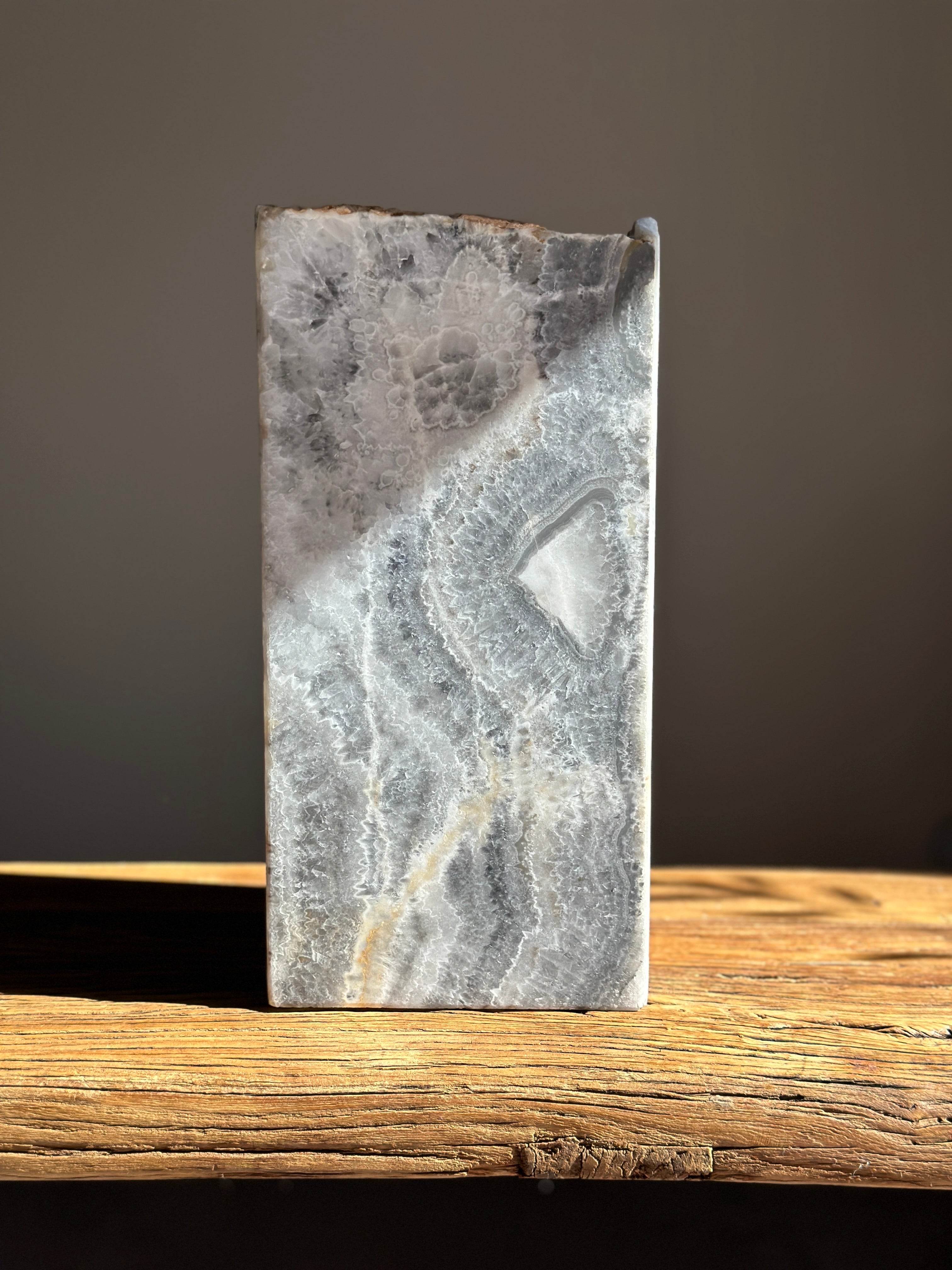 Grey Black Onyx Lamp