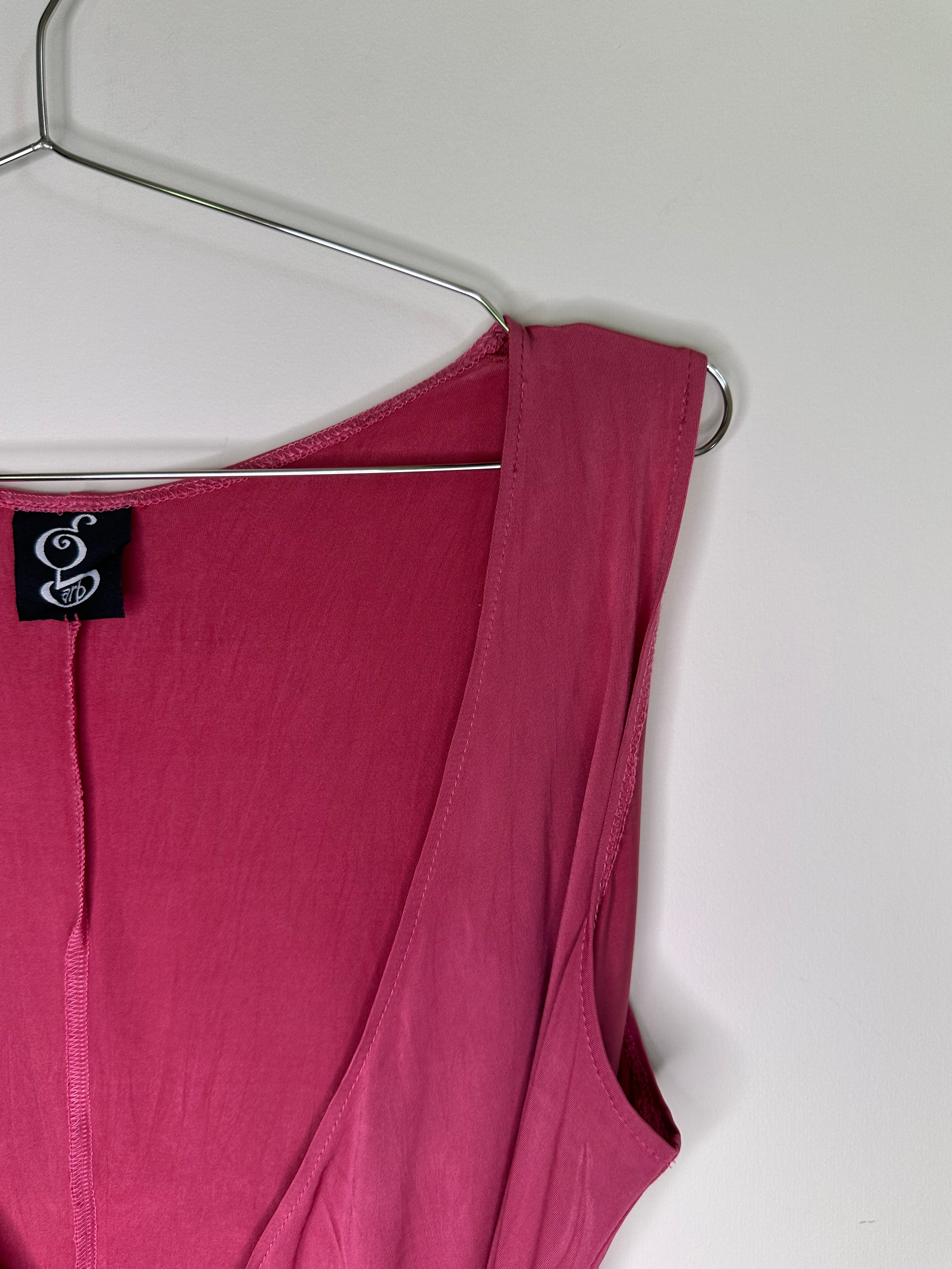 Garb Y2K Drape Pink Tank |14-16