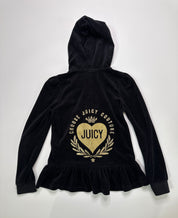 Juicy Couture black velour zip-up hoodie jacket | Kids 12
