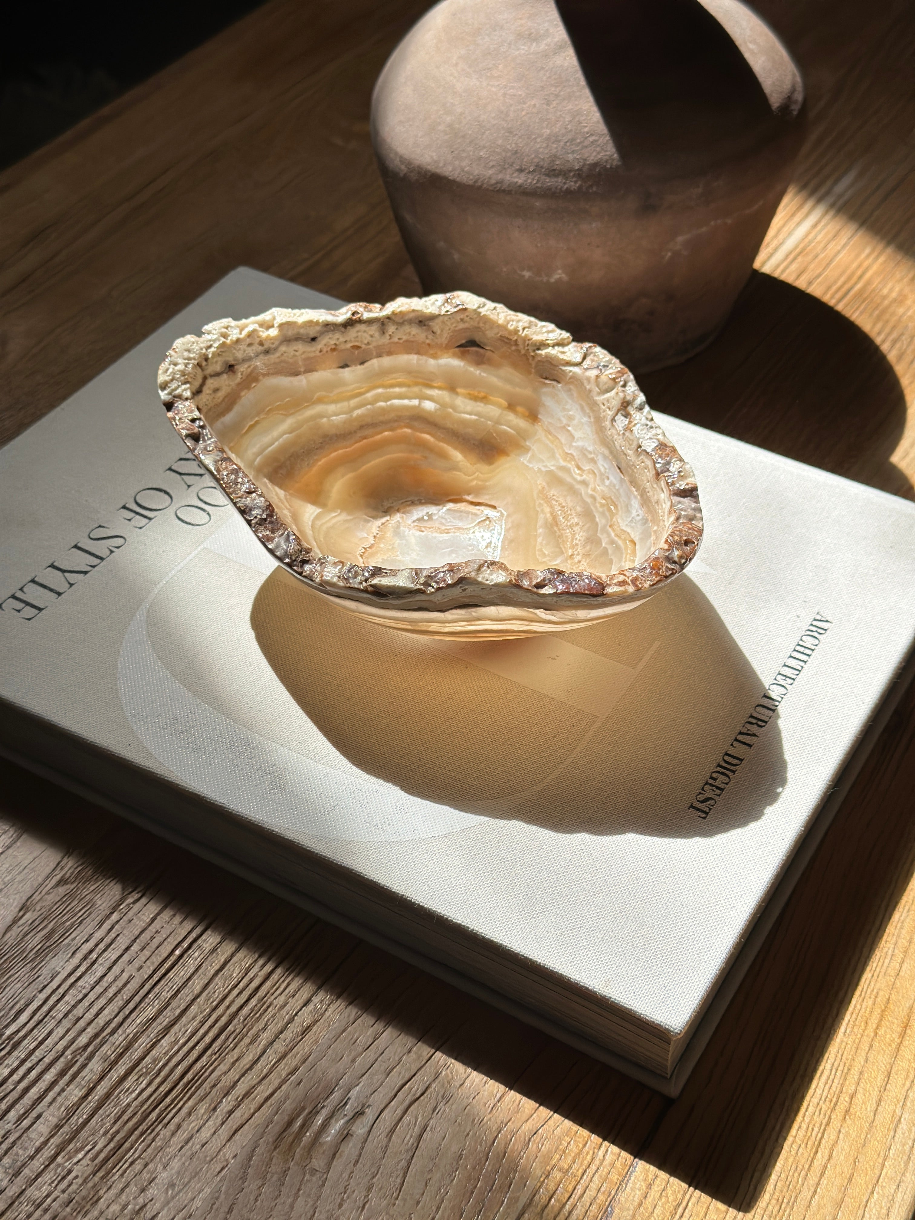 Santorini Amber Travertine Onyx Bowl