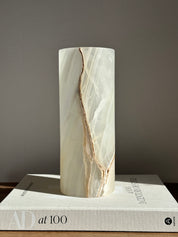 White with Amber Vein Onyx Lamp