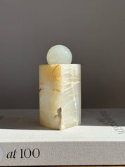 Prism White & Amber Onyx Candle Holder - Large