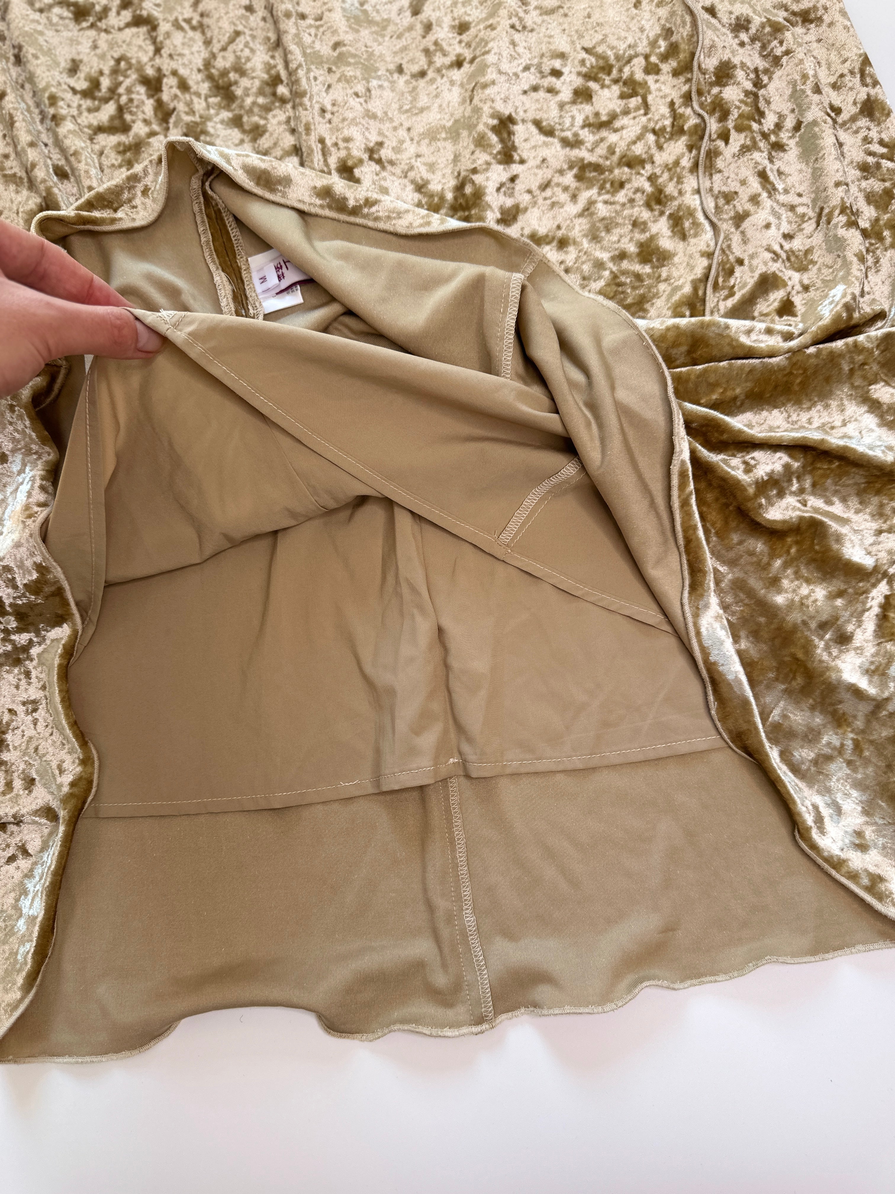 Gold Crush Velvet Skirt | 8