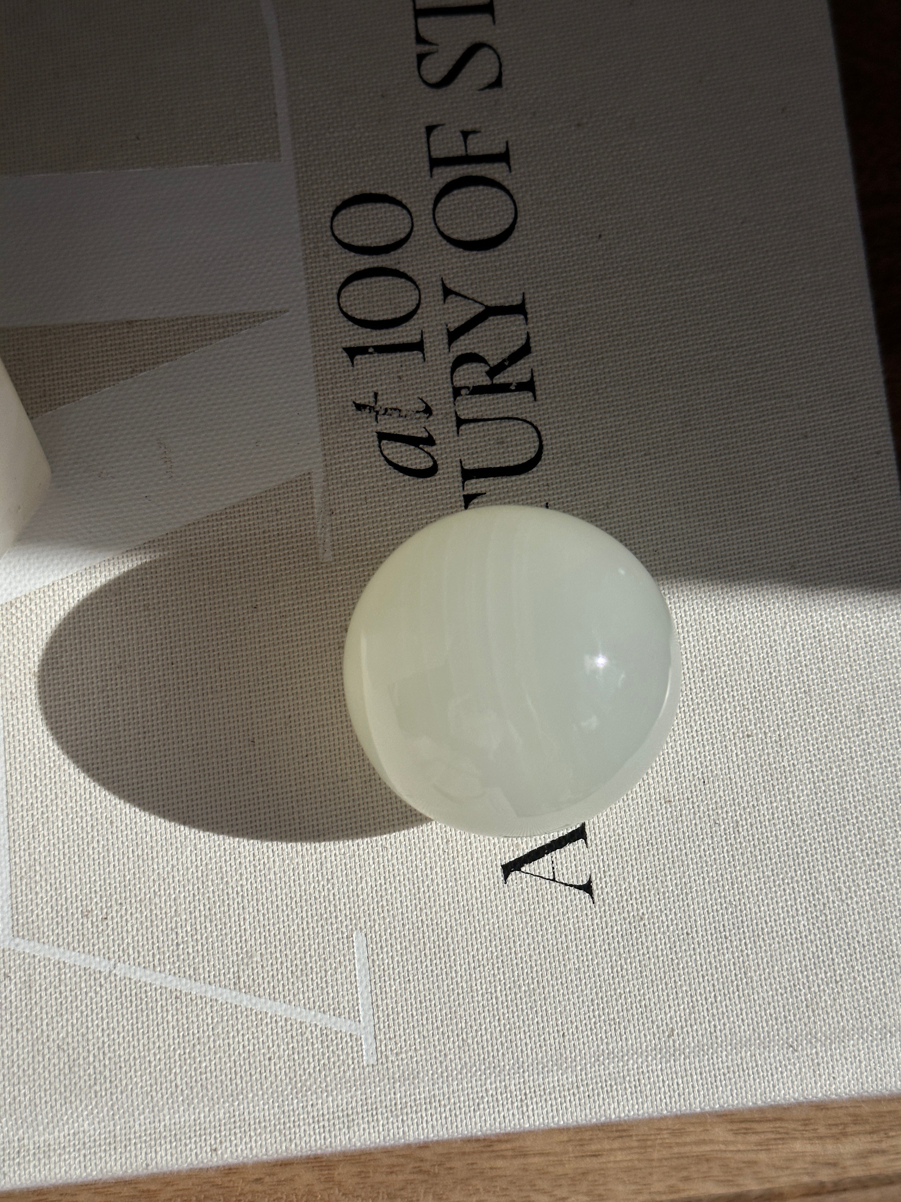 White & Green Sphere - Medium