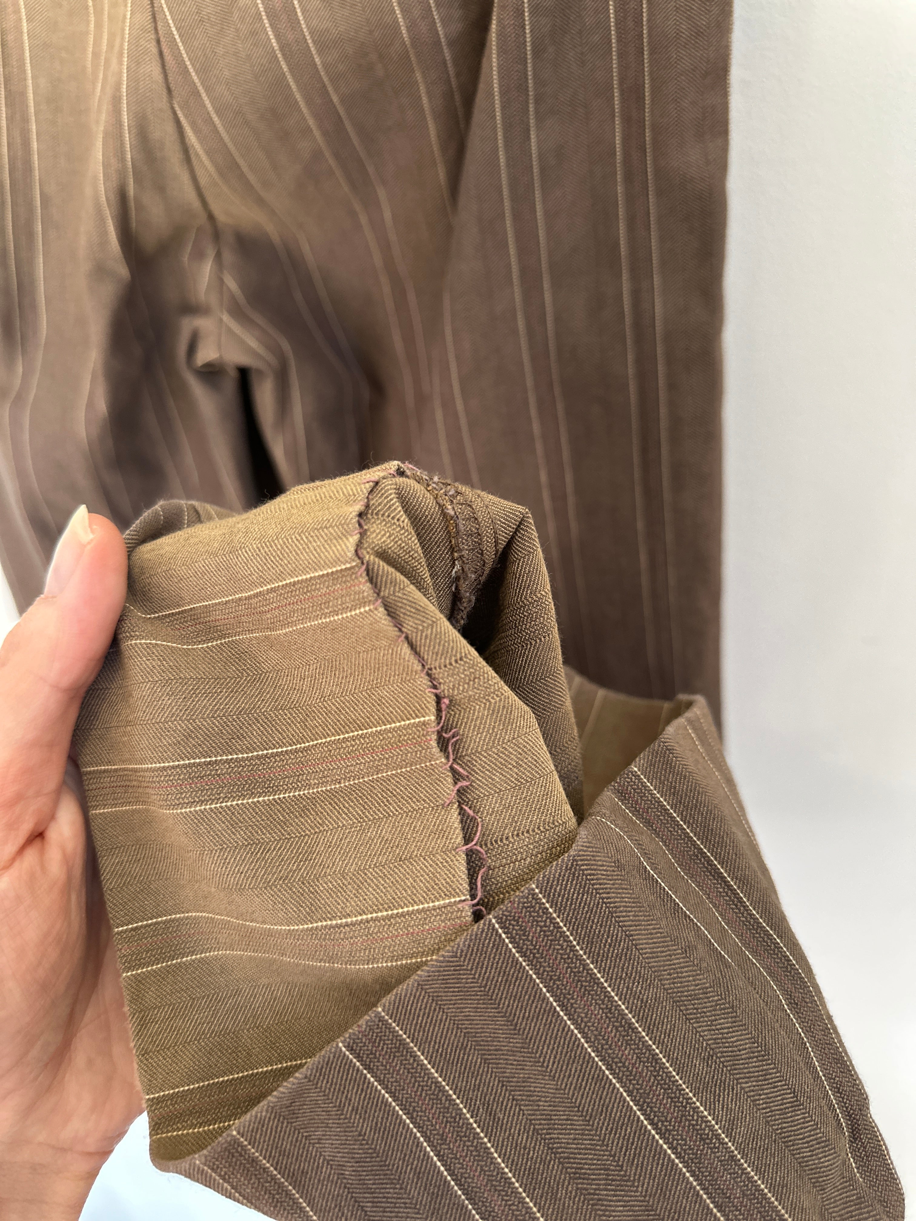 STONE EAGLE| Brown Fade Pinstripe Bootcut Pants | 8