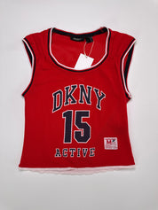 DKNY | Red active cropped basketball tank top | M