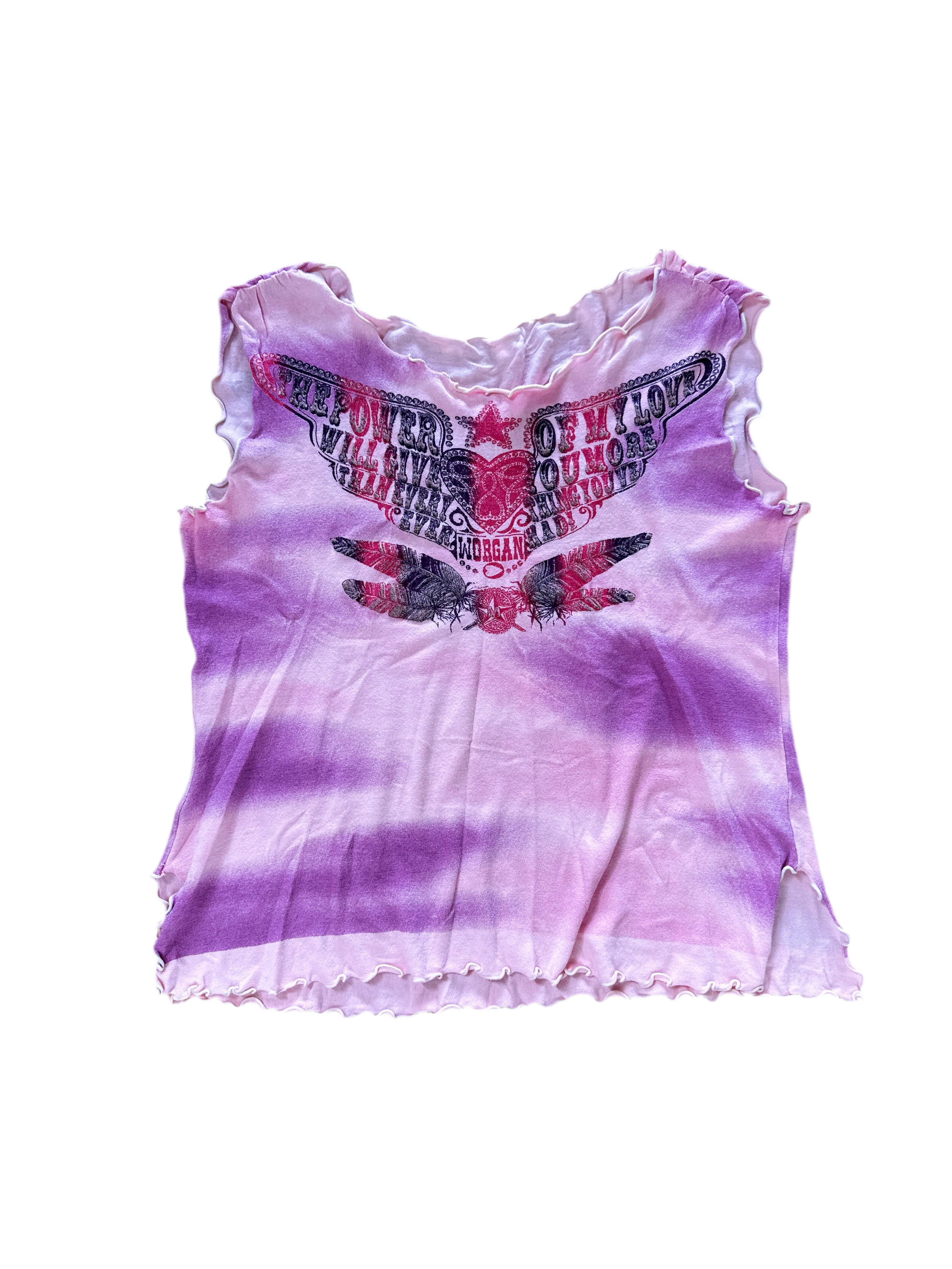MORGAN Pink glitter tank top 00s y2k