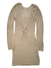 BEIGE CROCHET PULL OVER DRESS | 8-12