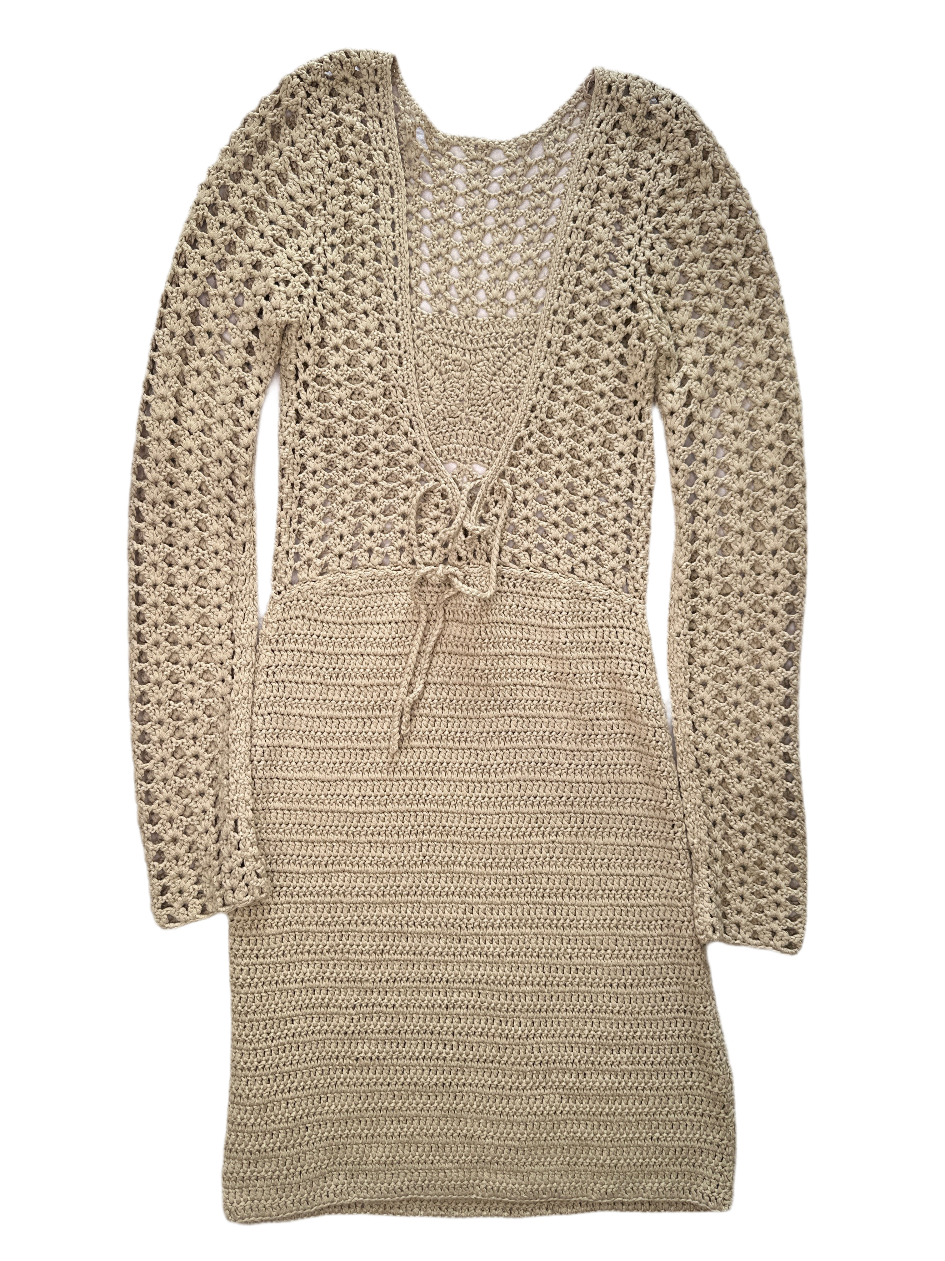 BEIGE CROCHET PULL OVER DRESS | 8-12