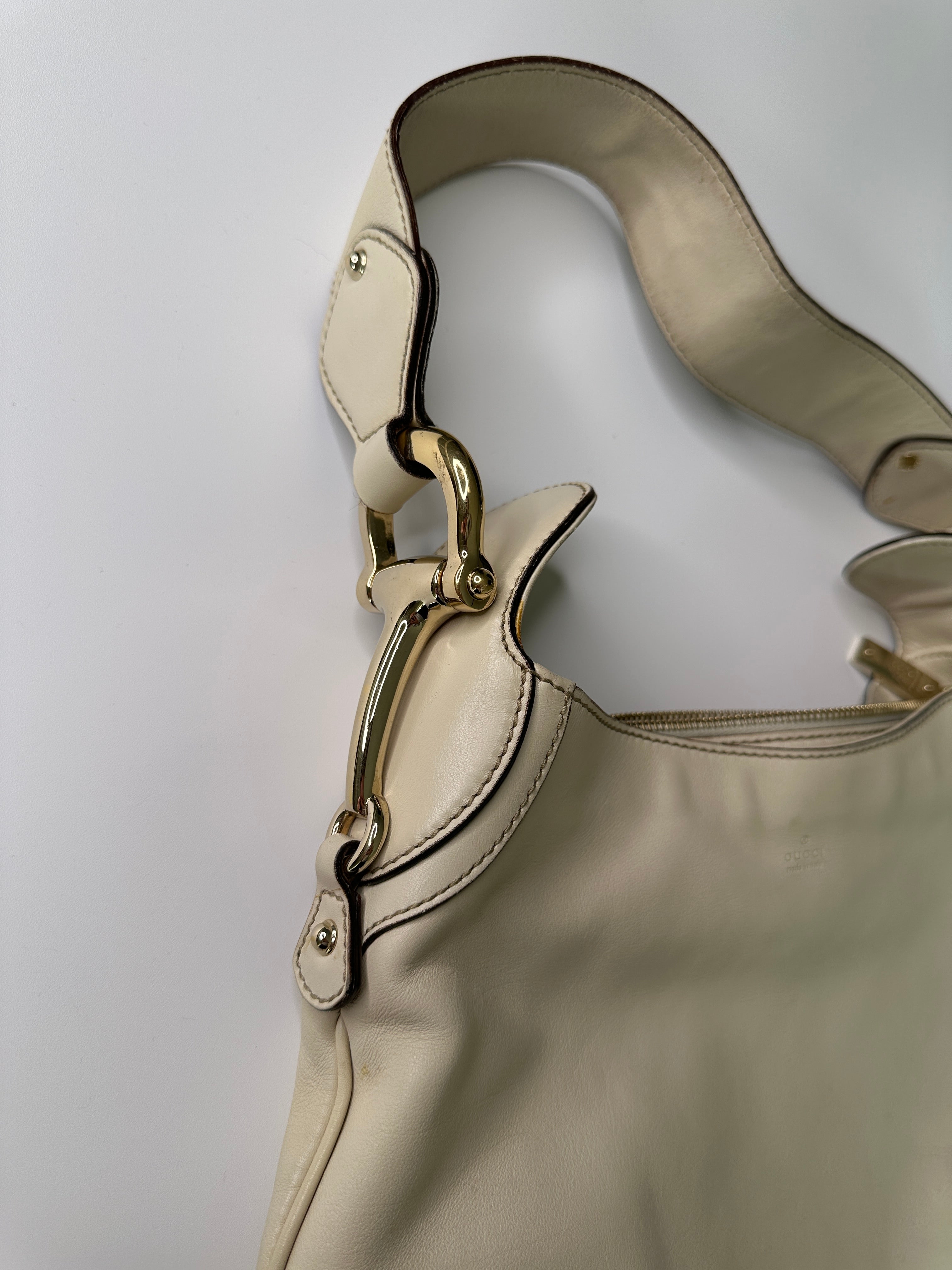 GUCCI Horsebit Creole Leather Hobo Bag