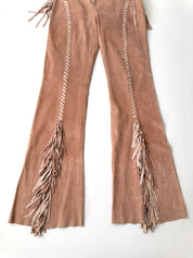 Arden B | Vintage Dusky Pink Suede Leather Cowgirl Flare Pants | 8