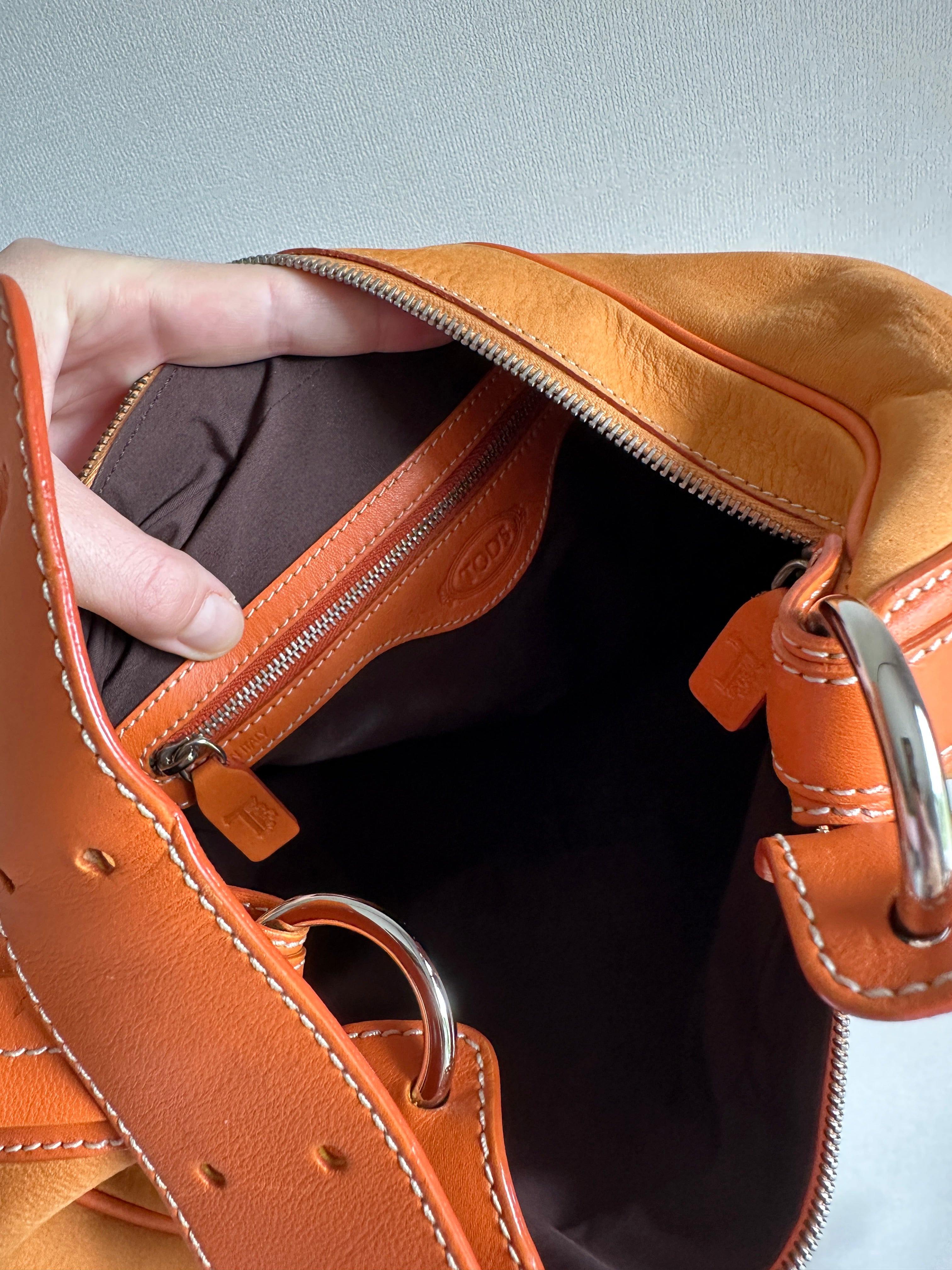 TODS | Orange Suede Hobo Bag 90s