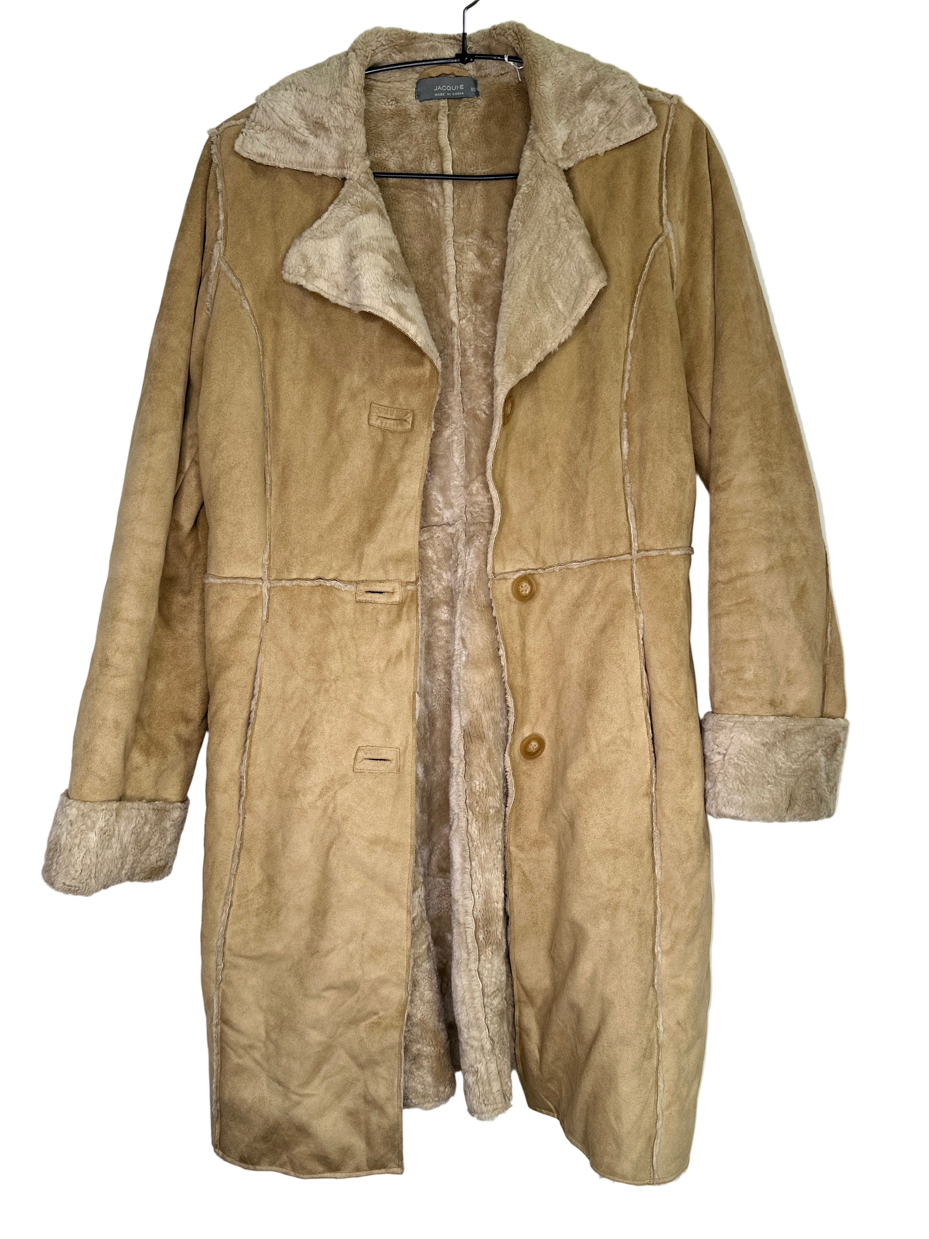 Jacqui.e Faux Fur Suede Look Coat -8