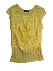 MORGAN DE TOI | Cowl Neck Yellow Sparkle Knit | 8-12