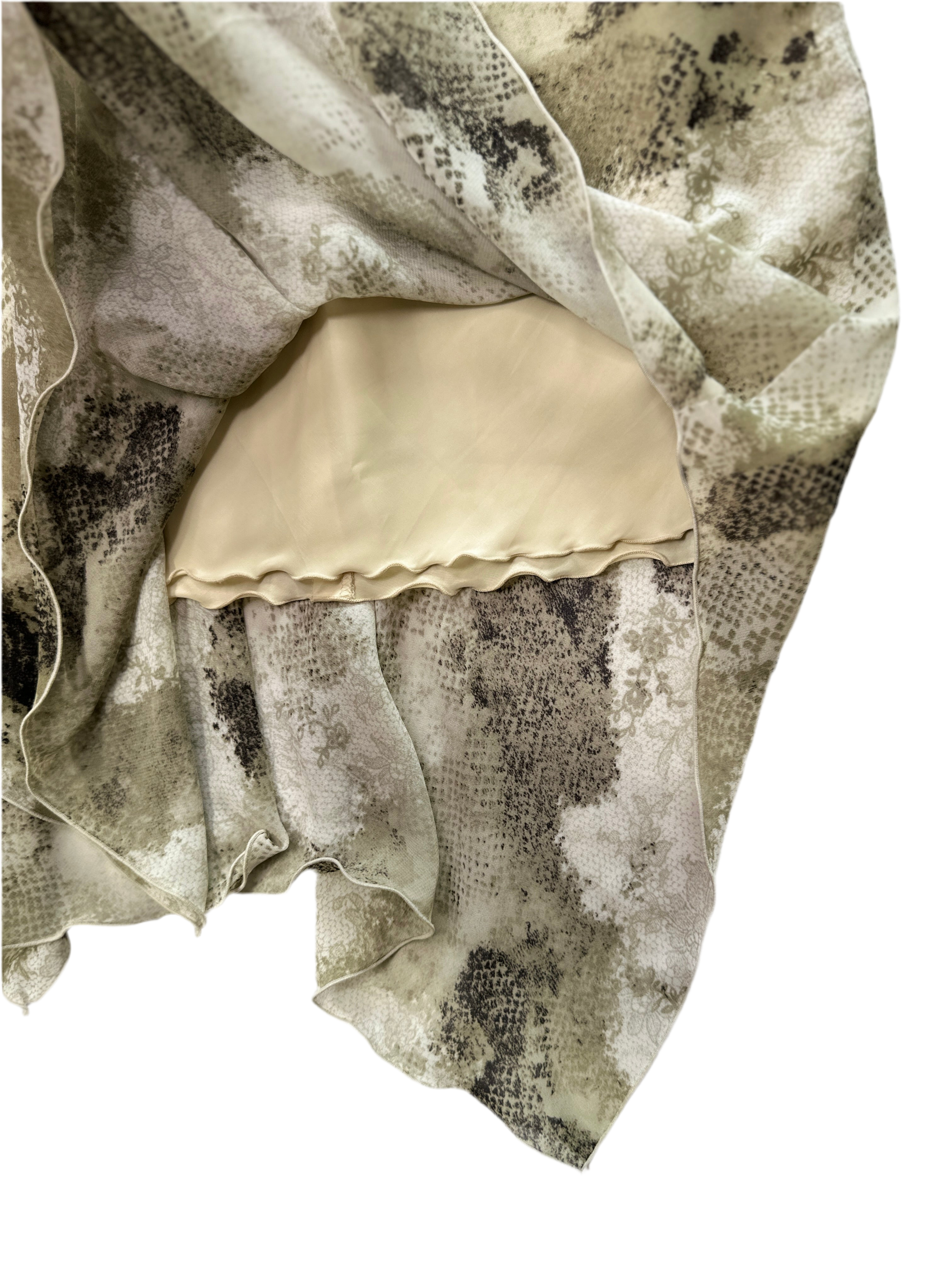 COUP DE CHANCE ASYMMETRICAL GREY PRINT SKIRT | 8
