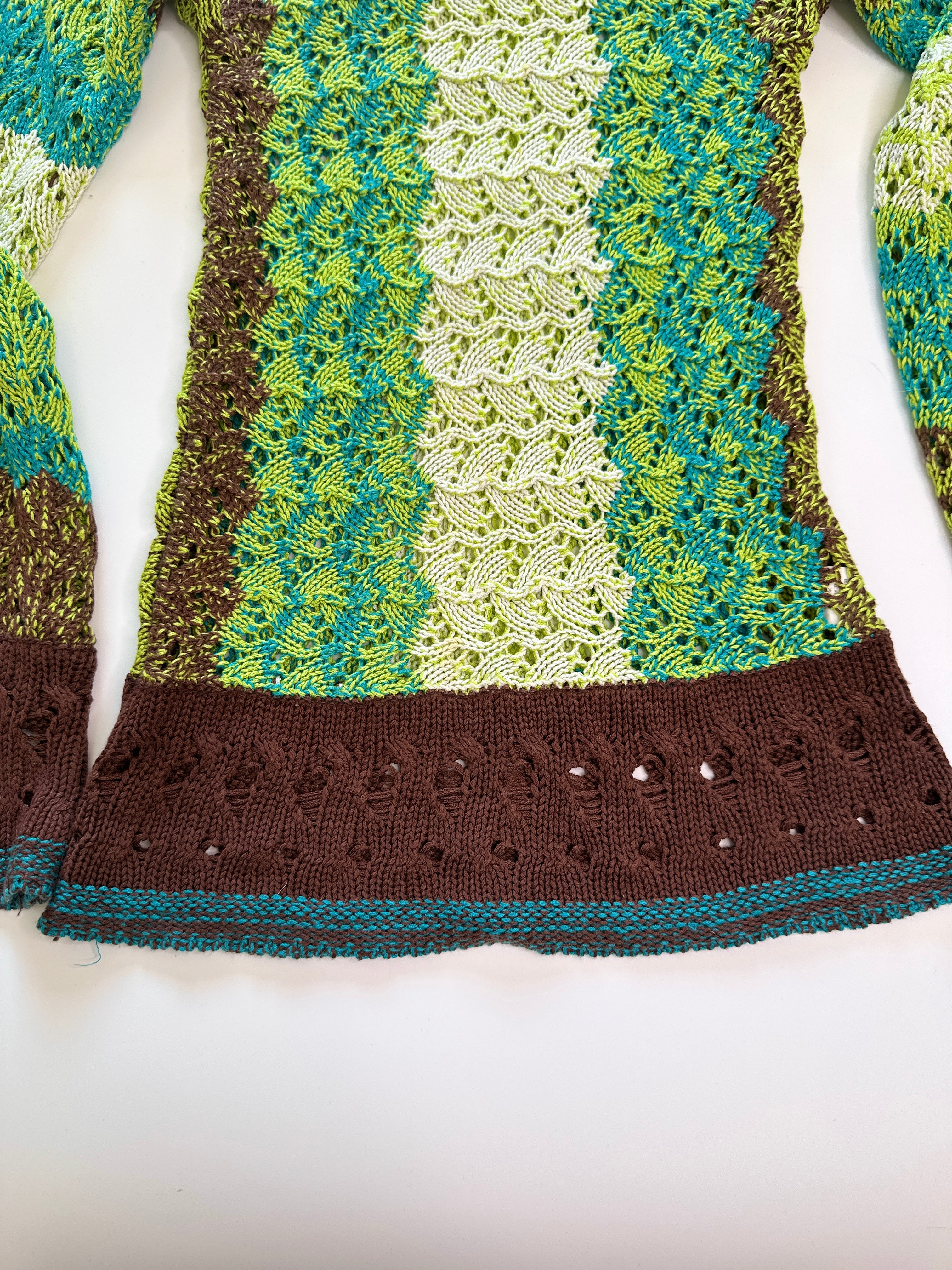 Green & Brown Knit Pullover | 8