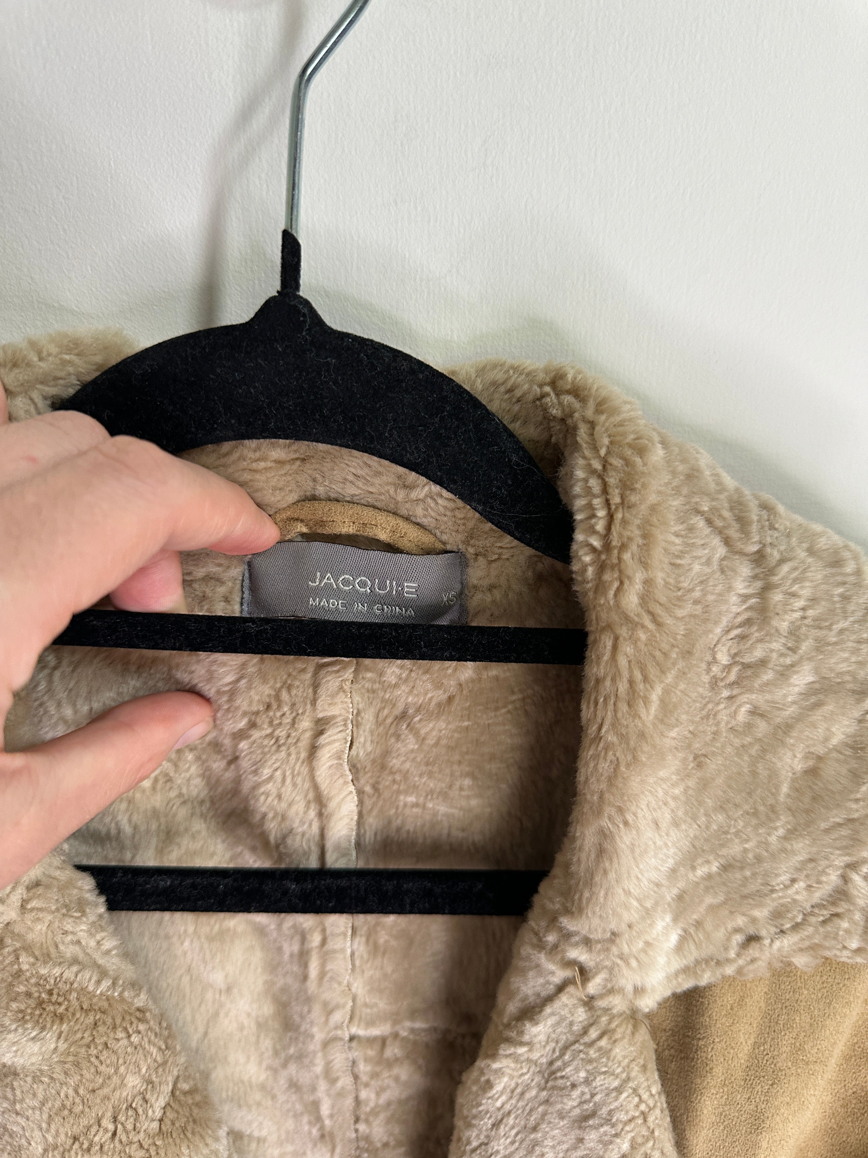 Jacqui.e Faux Fur Suede Look Coat -8