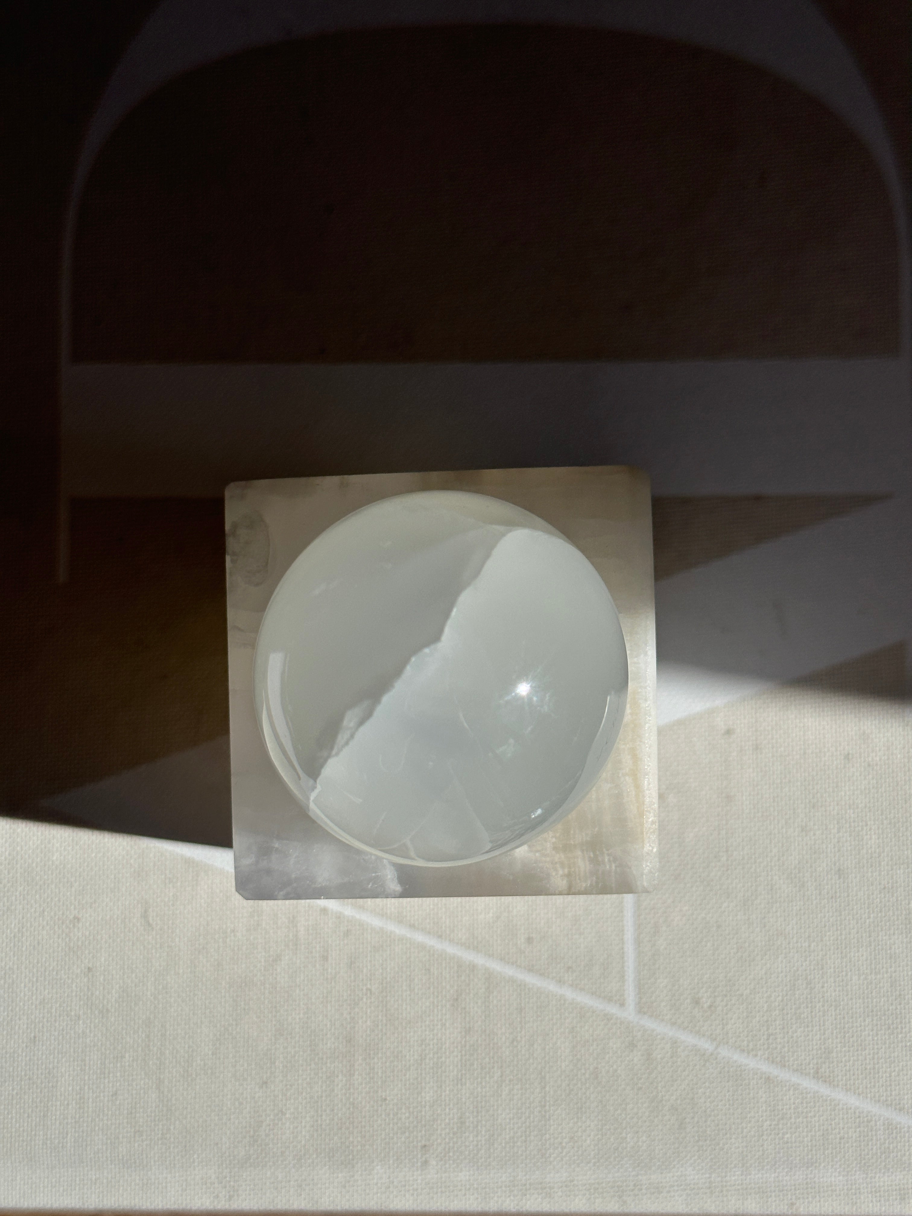 White Onyx Sphere - Medium