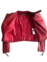 JUST JEANS | 00s Red Leather Jacket | 8