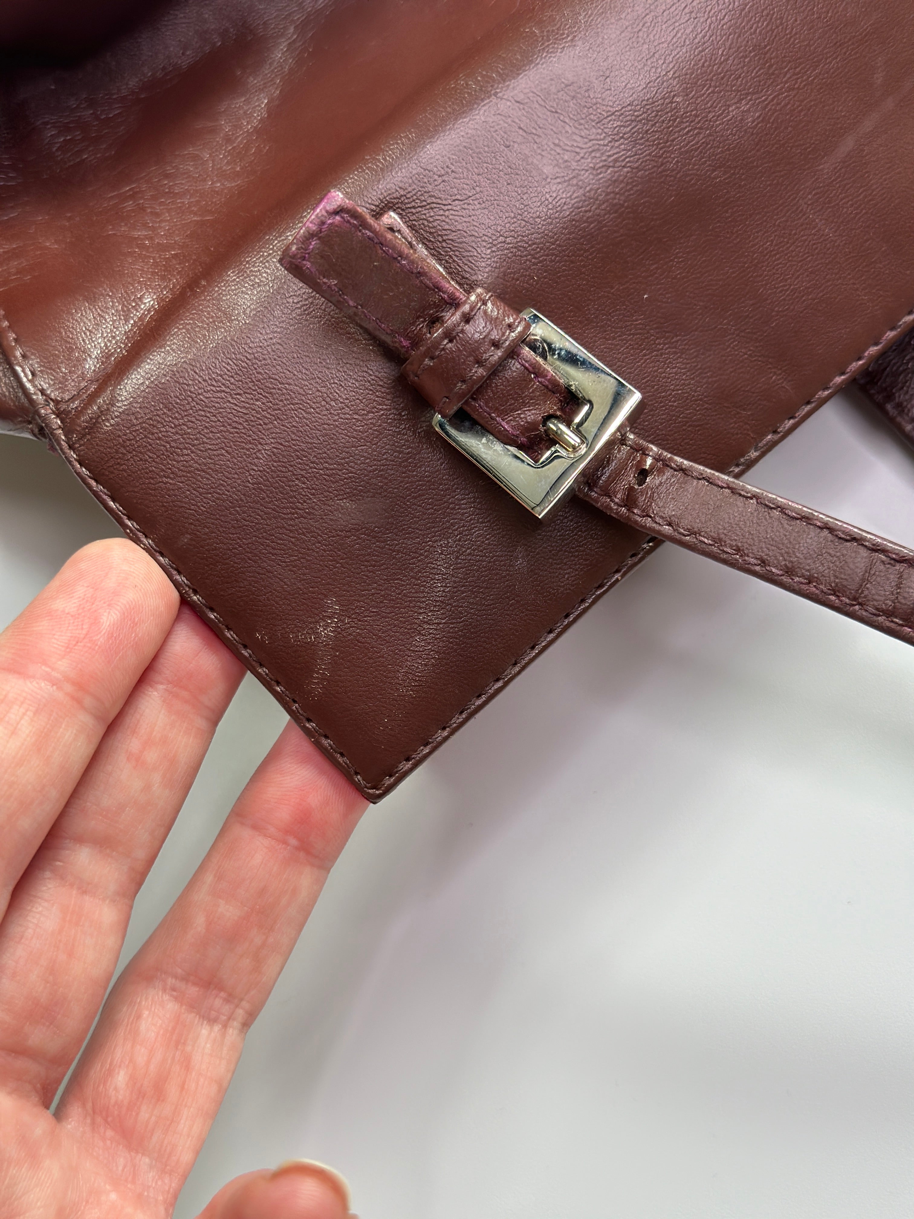 FENDI Burgundy Bento Box Bag