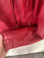 JUST JEANS | 00s Red Leather Jacket | 8