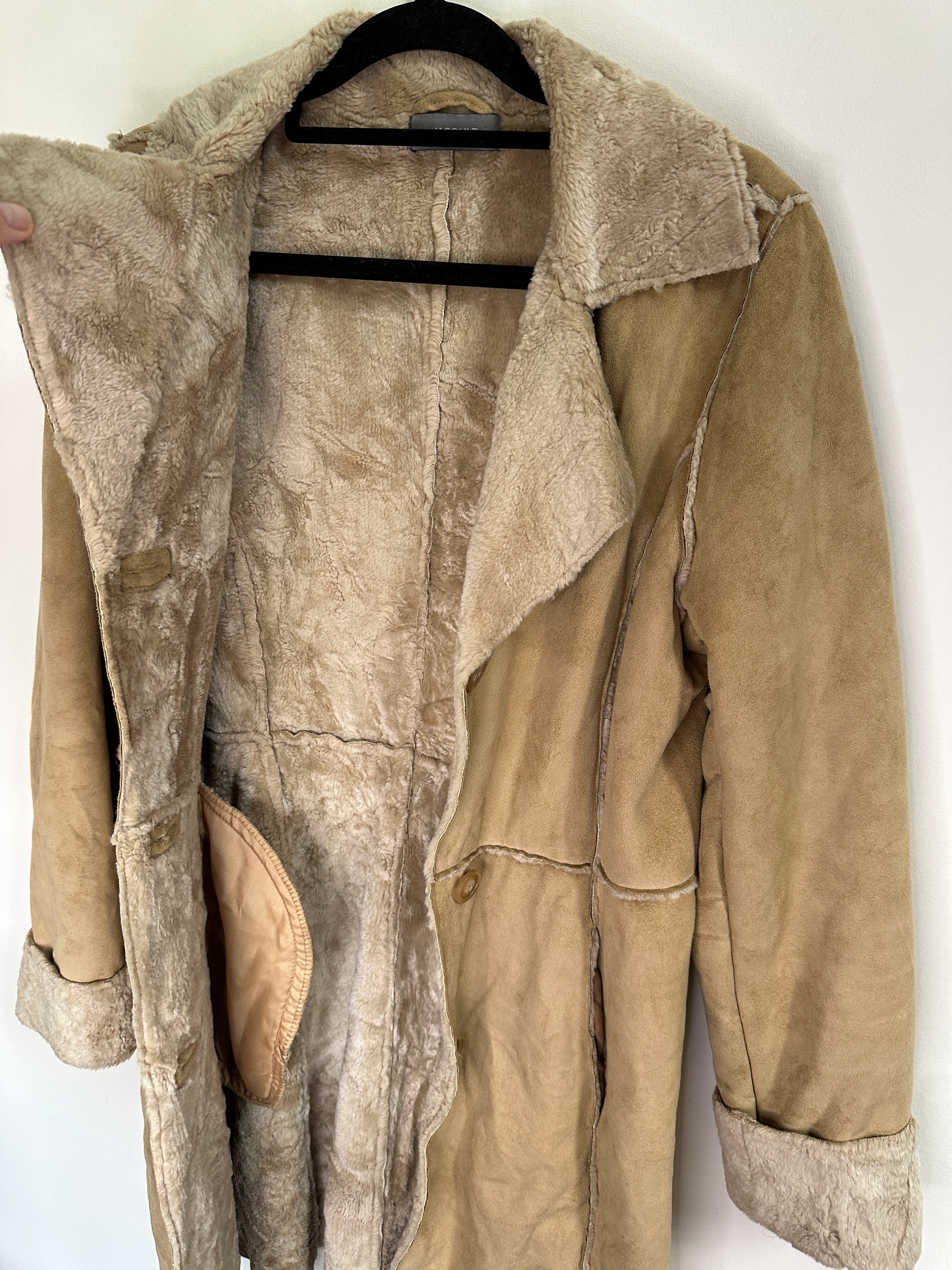 Jacqui.e Faux Fur Suede Look Coat -8